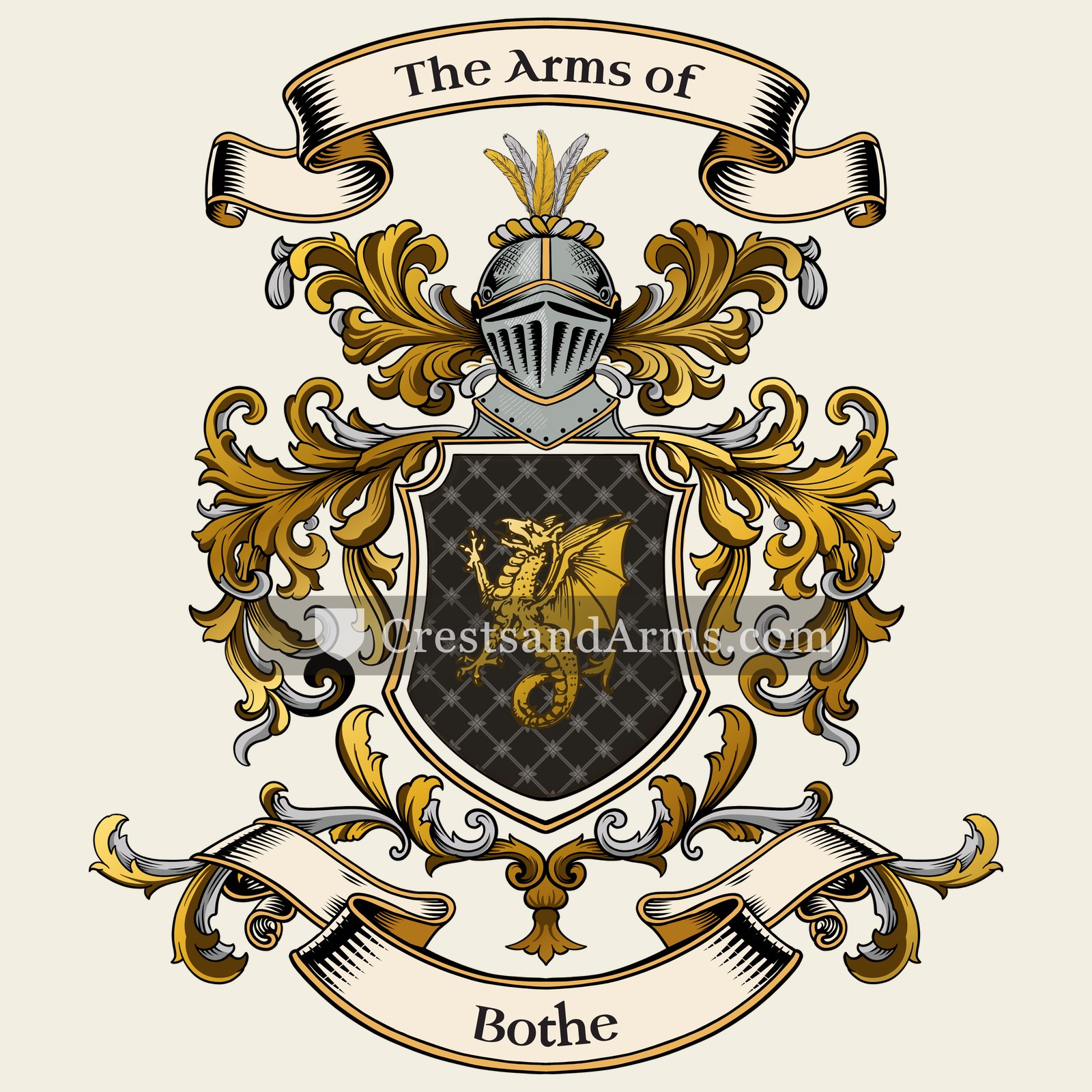The Bothe coat of arms, drawn from the recorded blazon