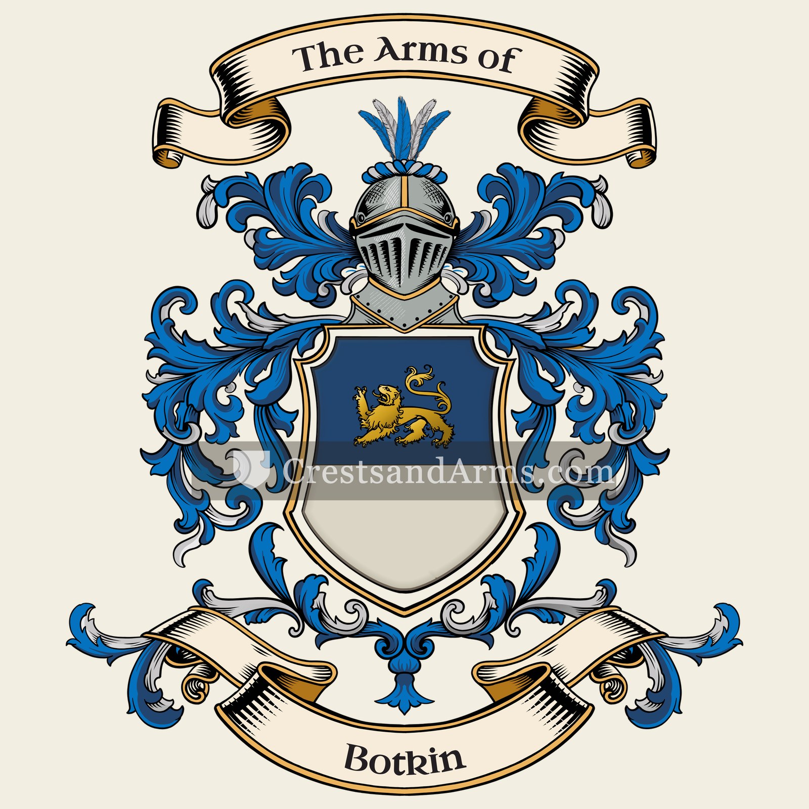 The Botkin coat of arms, drawn from the recorded blazon