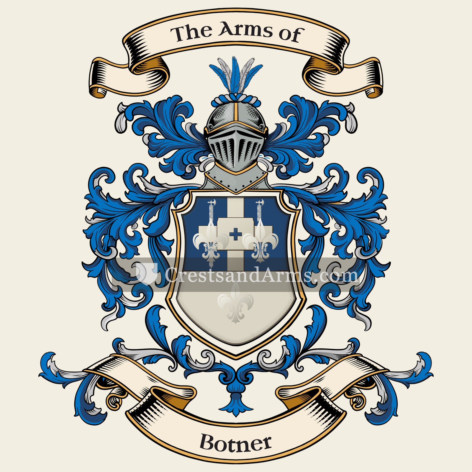 The Botner coat of arms, drawn from the recorded blazon