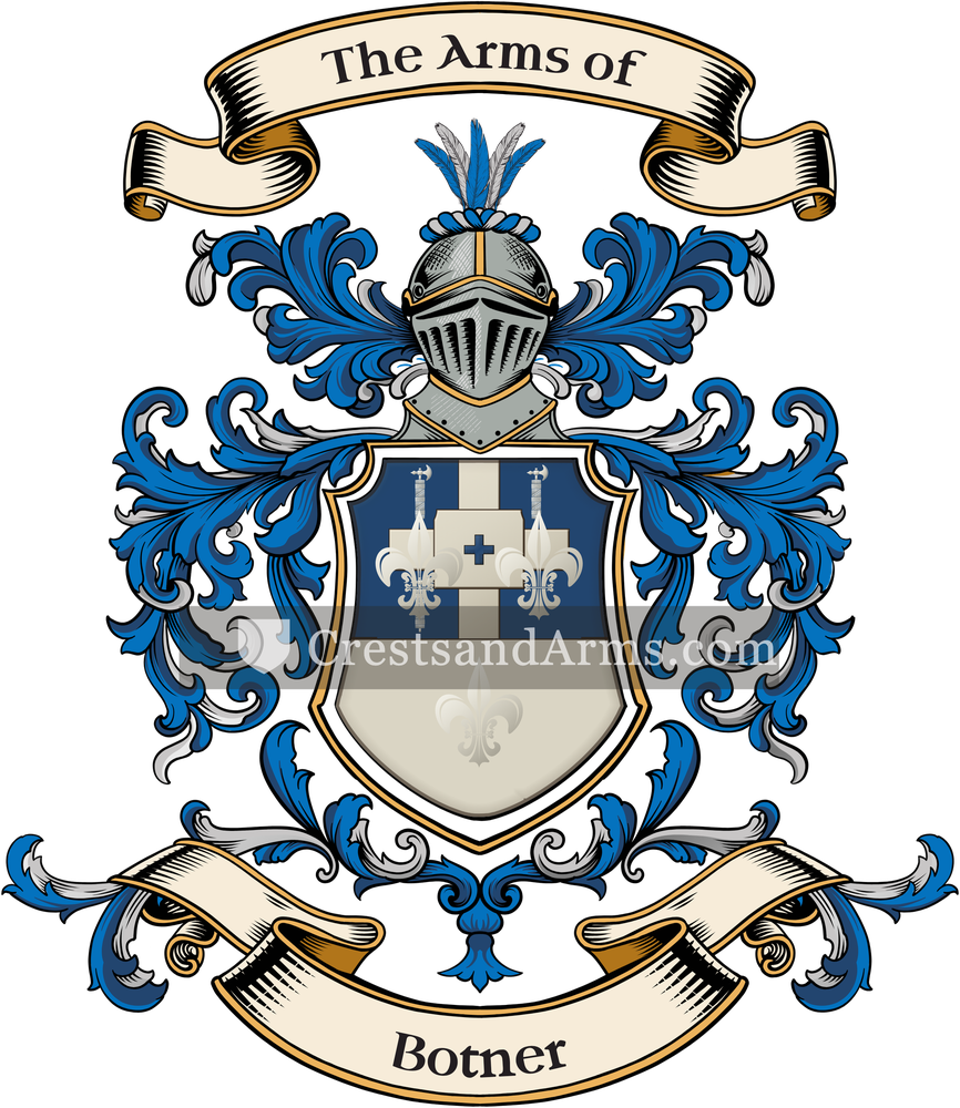 The Botner coat of arms, drawn from the recorded blazon