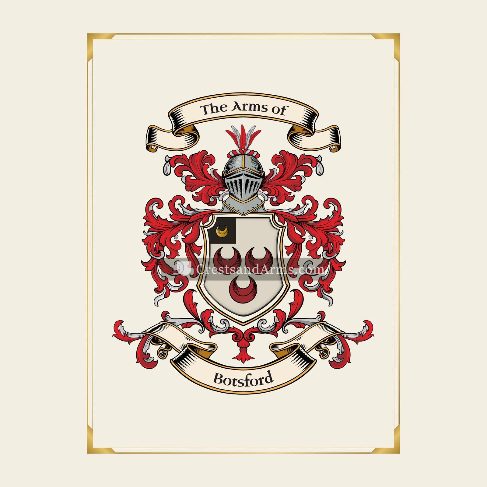 With gold border