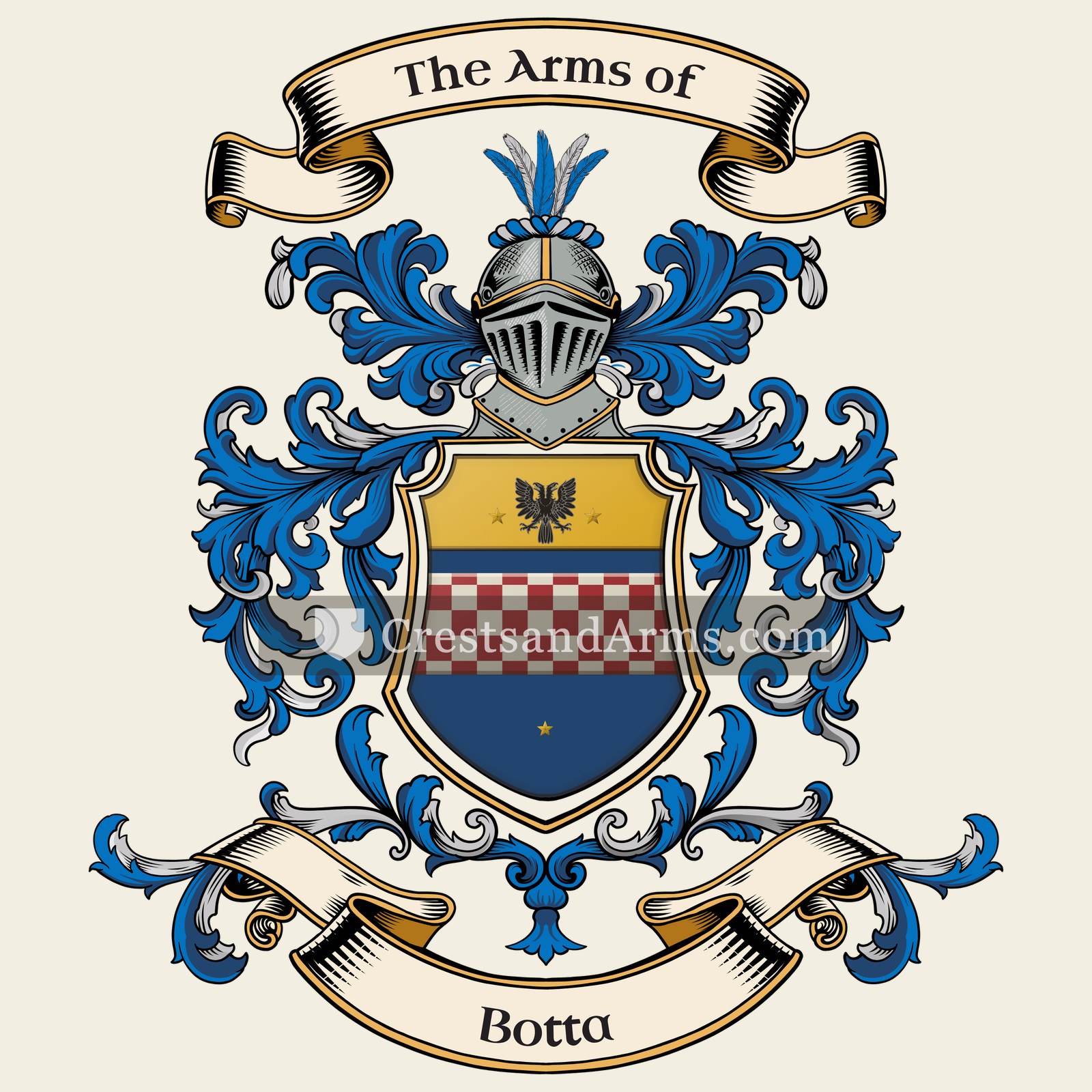 The Botta coat of arms, drawn from the recorded blazon