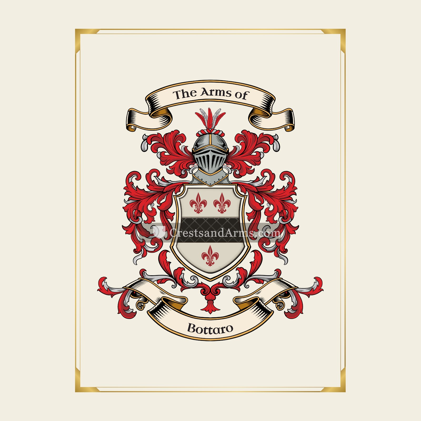 With gold border