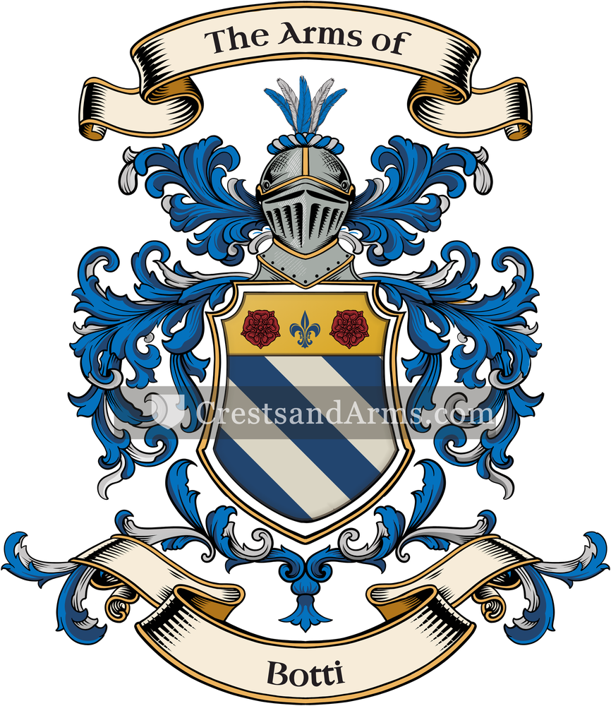 The Botti coat of arms, drawn from the recorded blazon