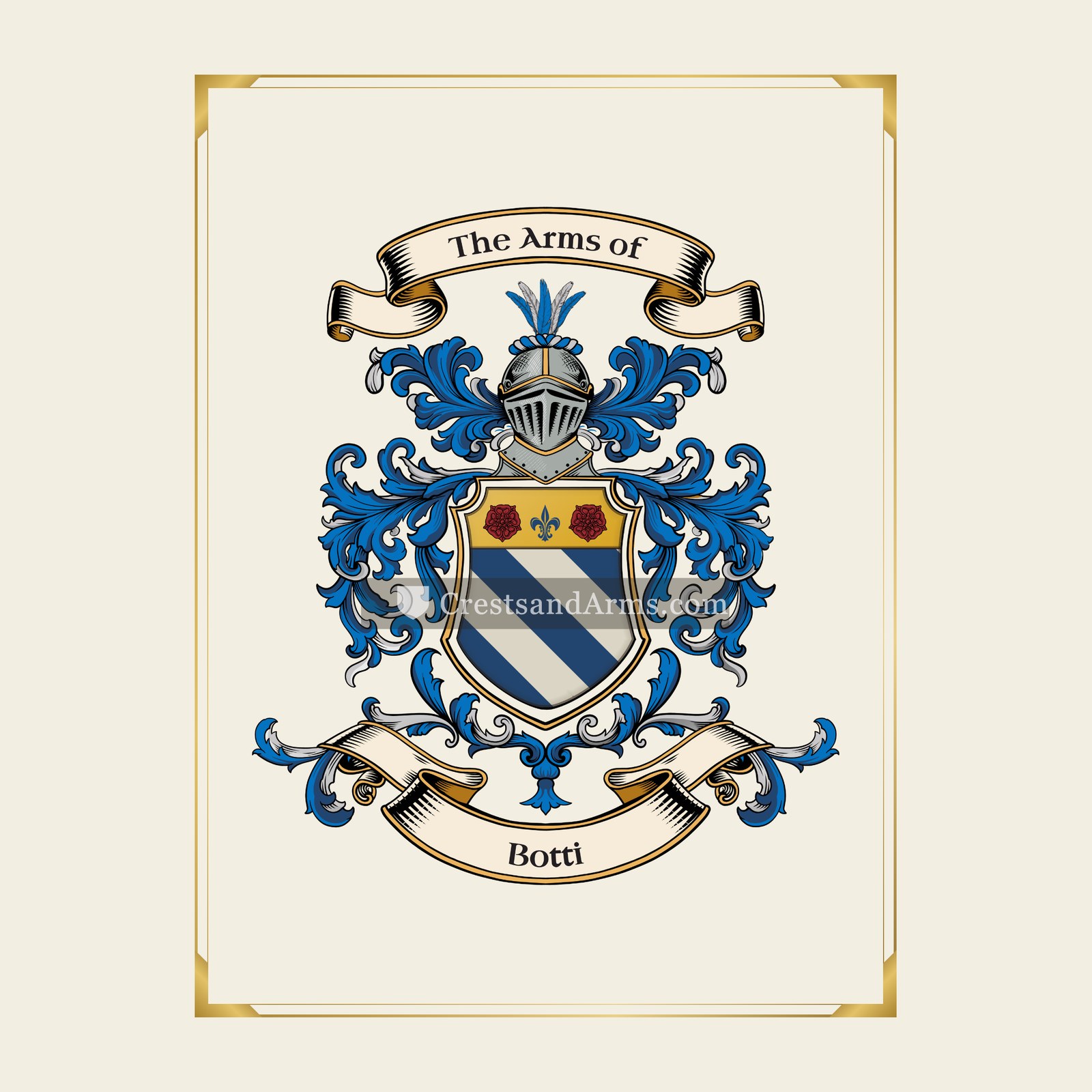 With gold border