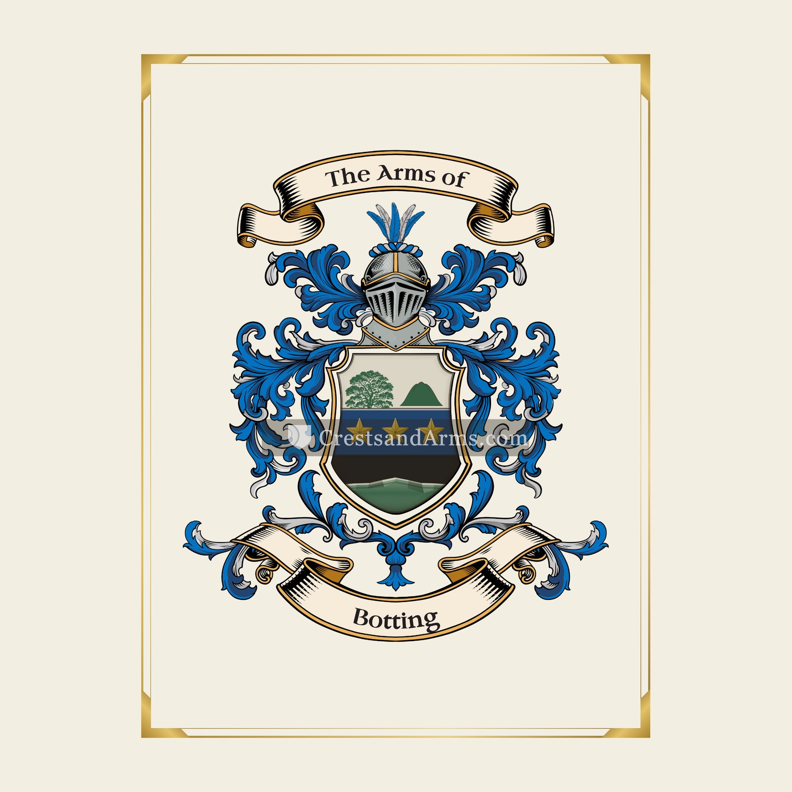 With gold border