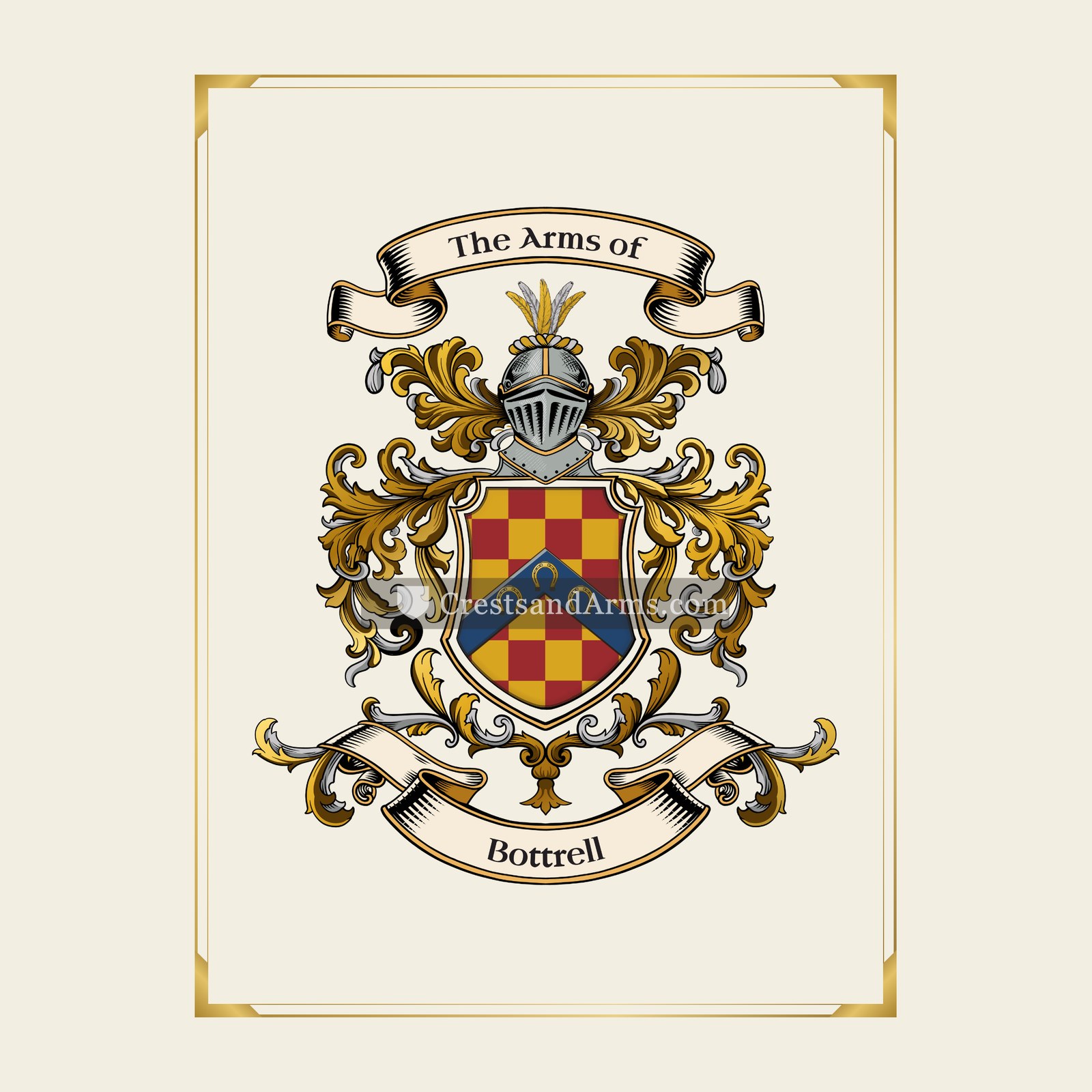 With gold border