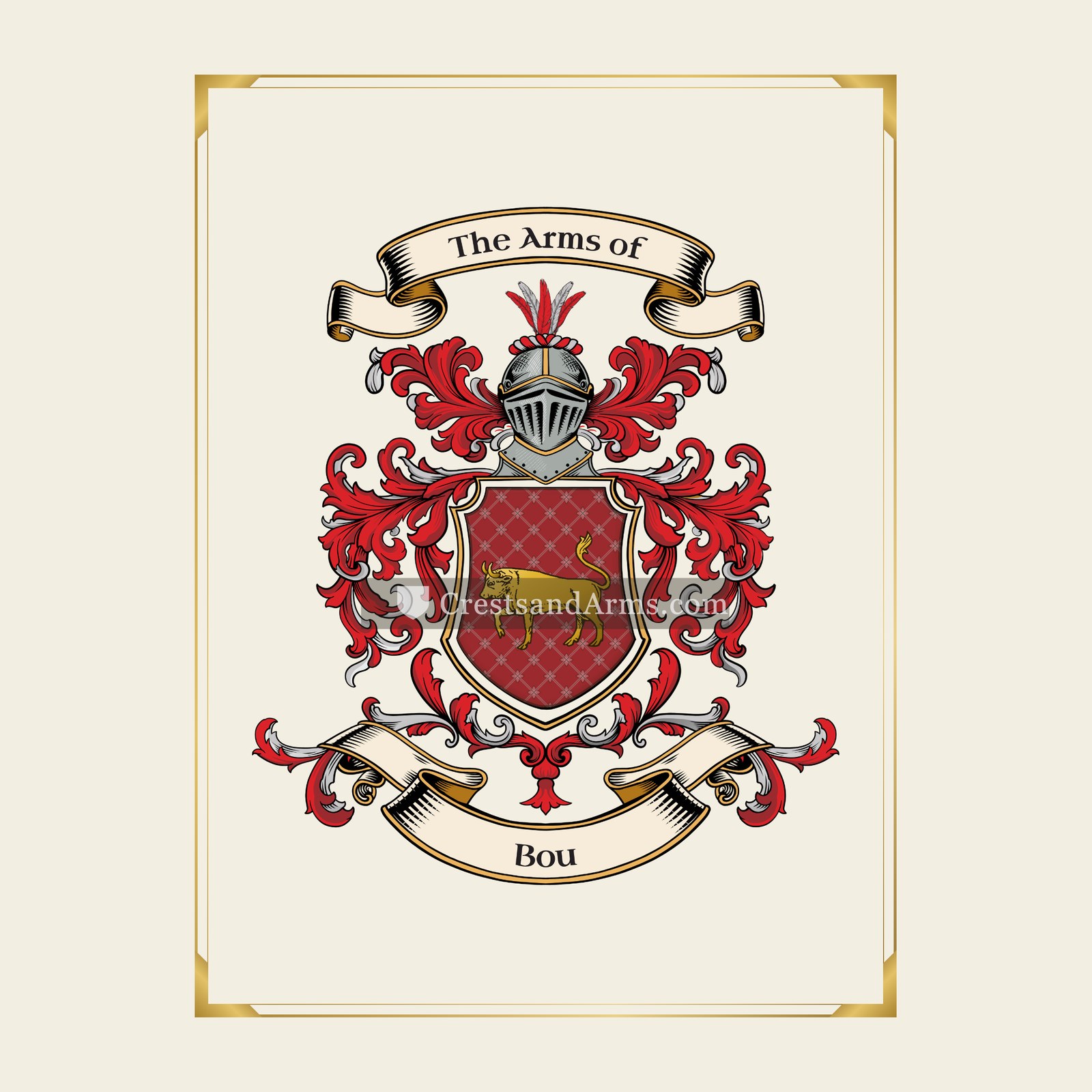 With gold border