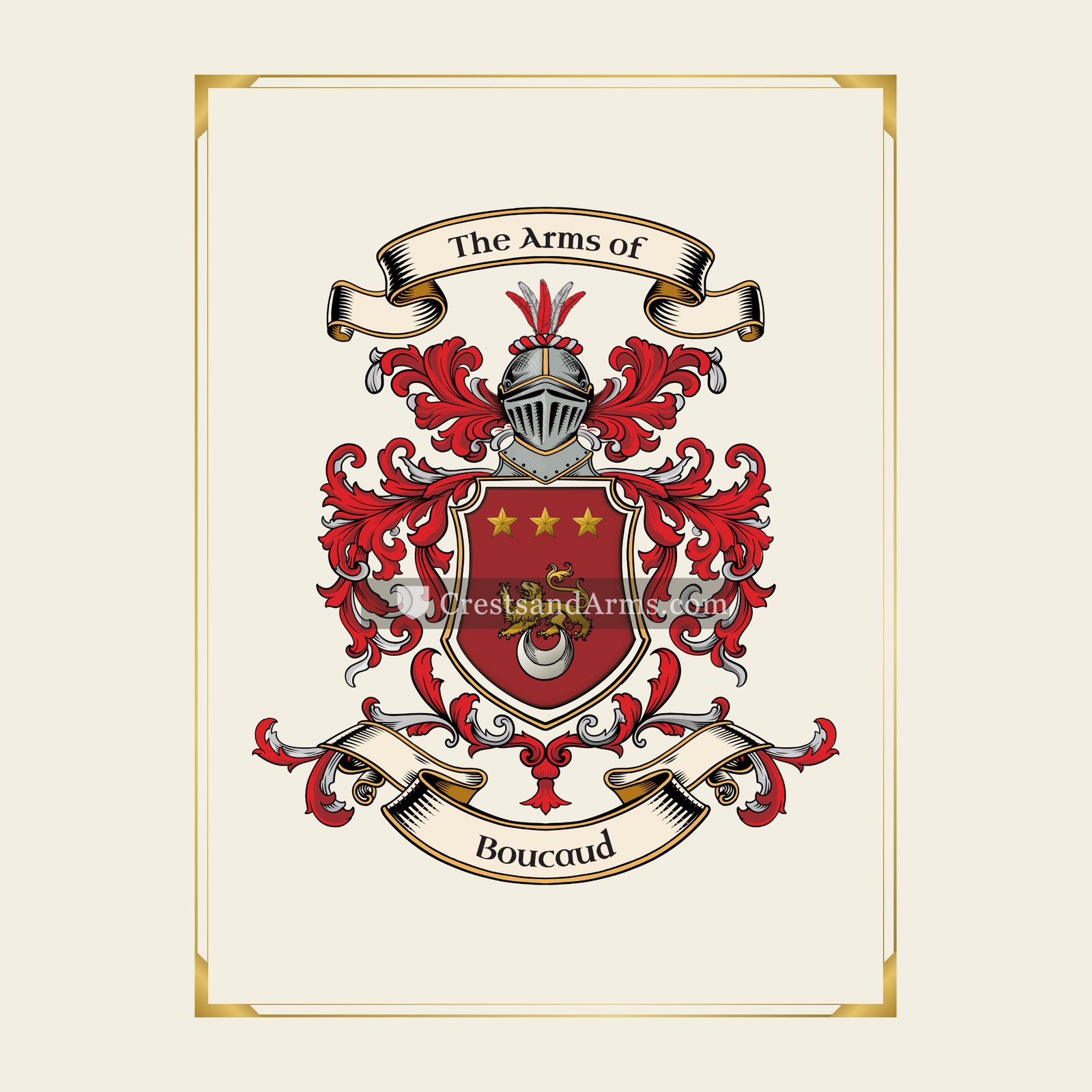 With gold border