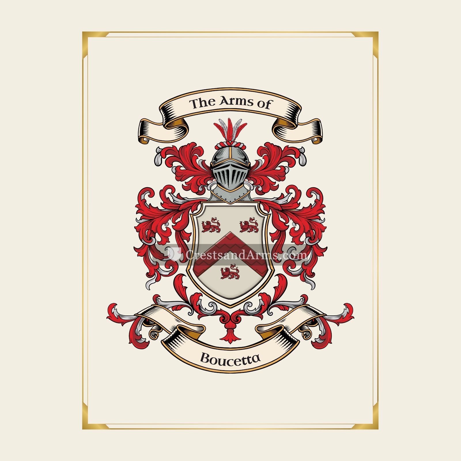 With gold border