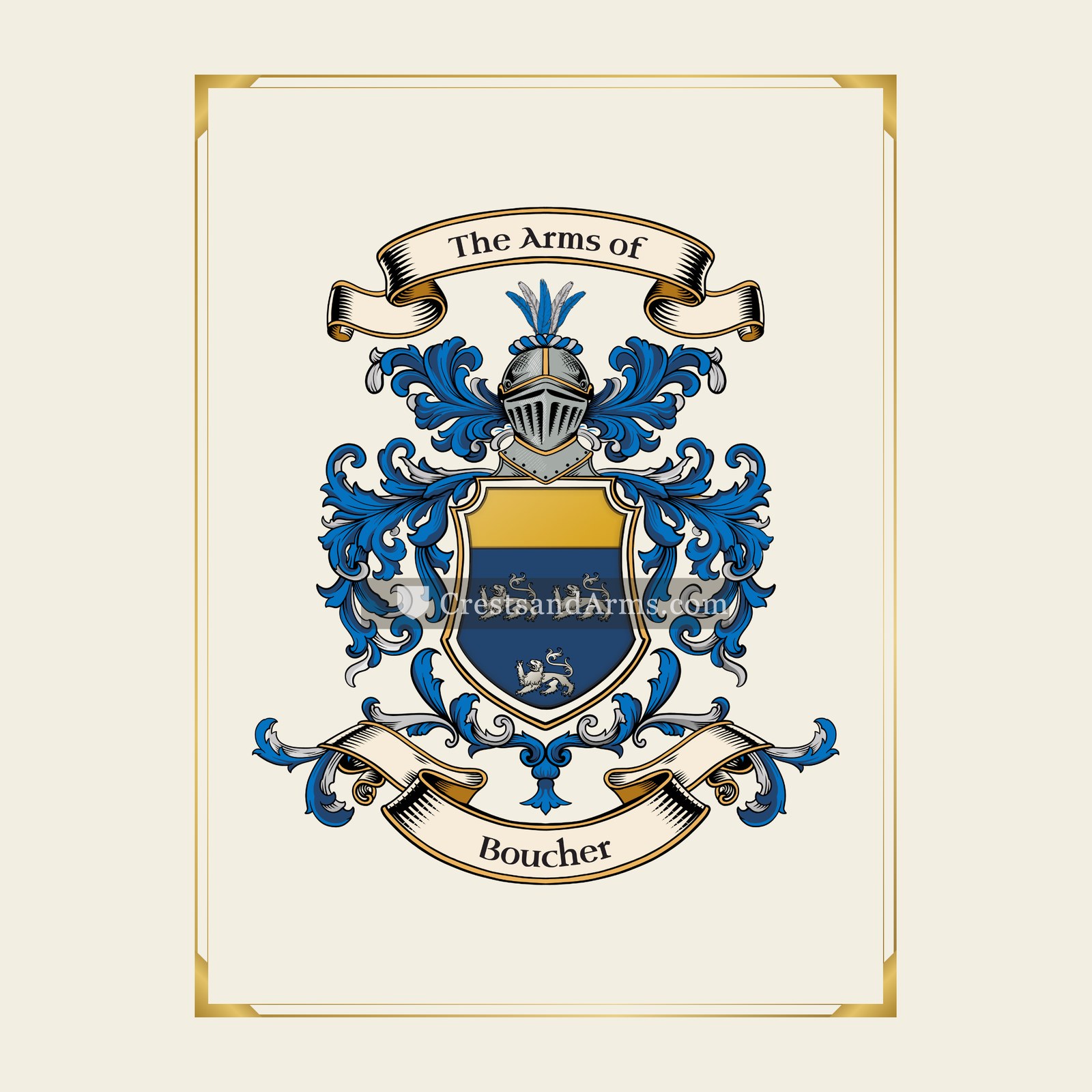 With gold border