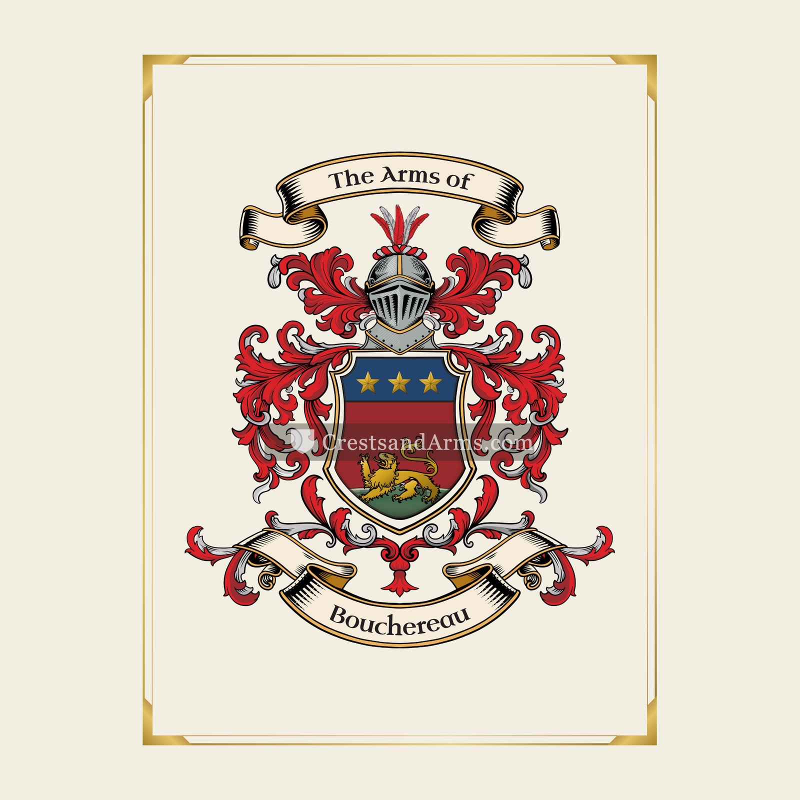 With gold border