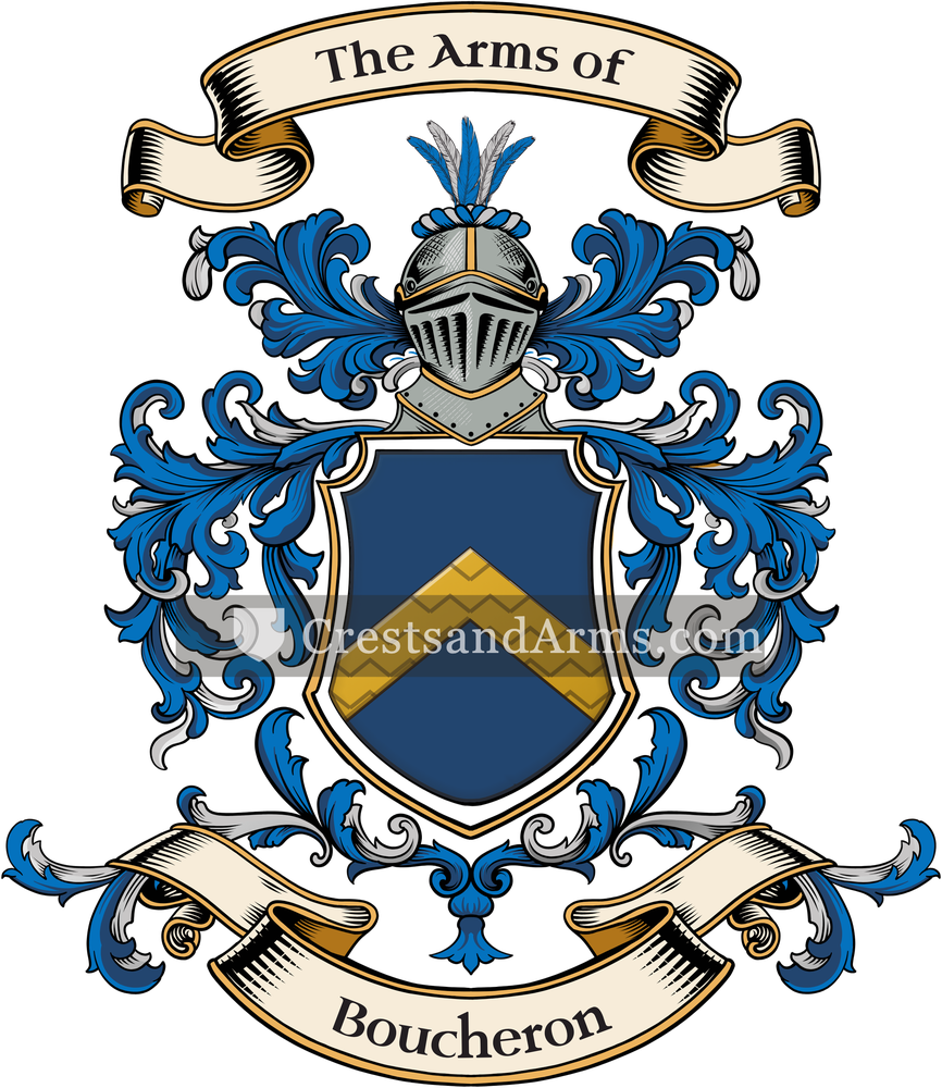 The Boucheron coat of arms, drawn from the recorded blazon