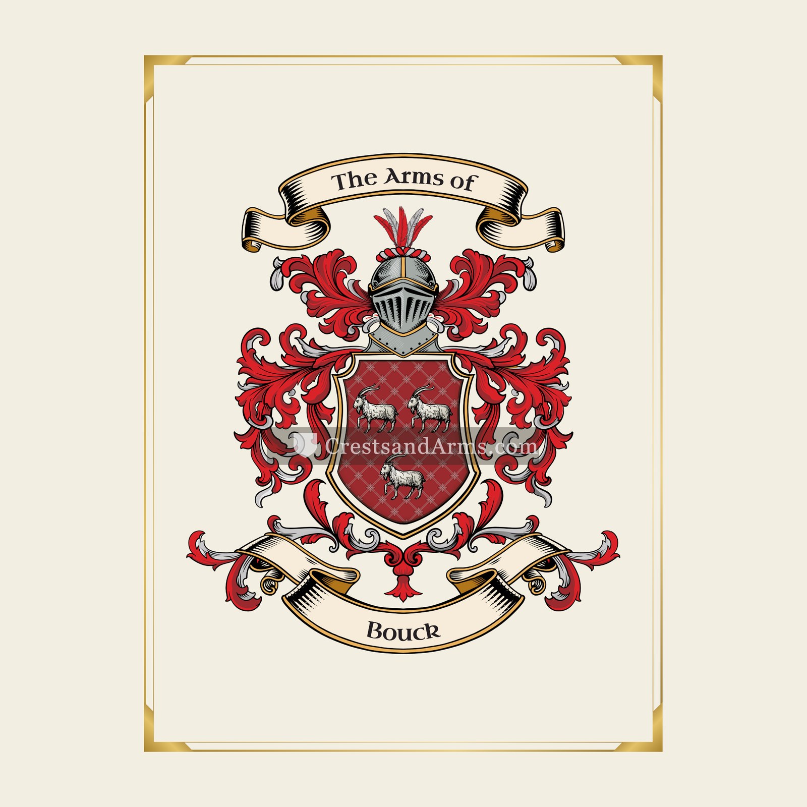 With gold border