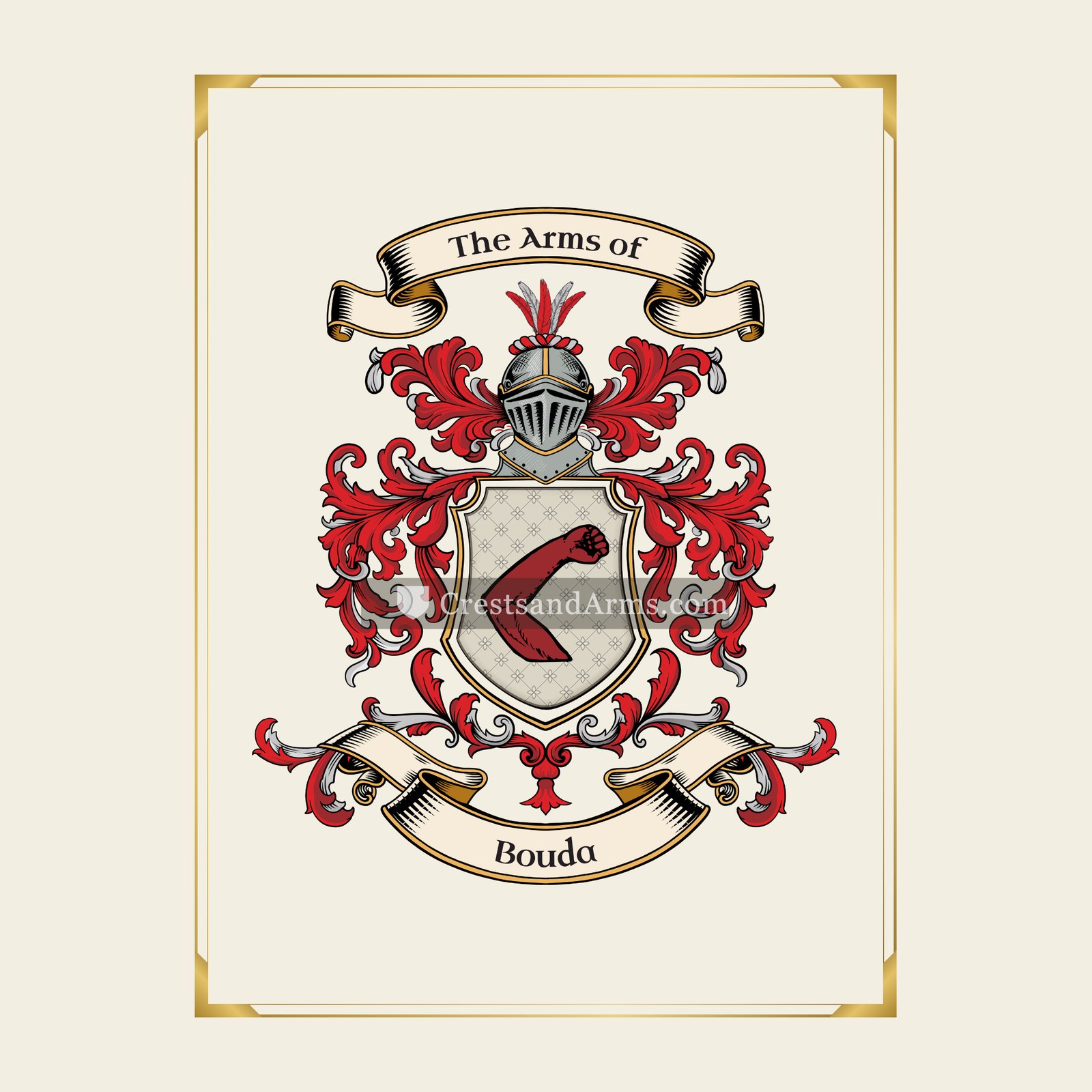 With gold border