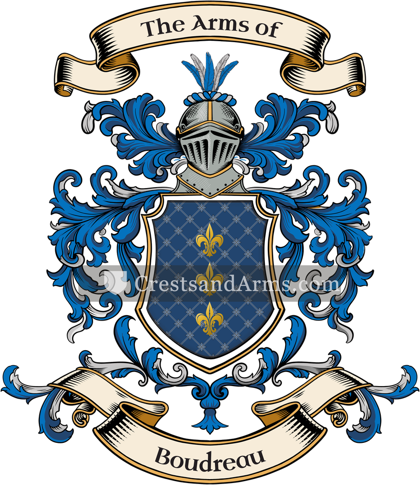 The Boudreau coat of arms, drawn from the recorded blazon