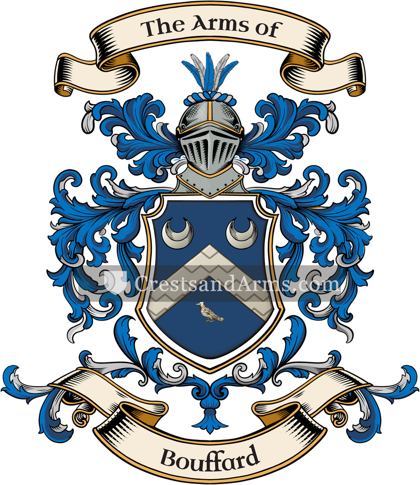 The Bouffard coat of arms, drawn from the recorded blazon