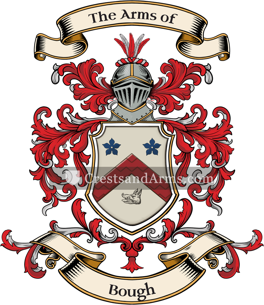 The Bough coat of arms, drawn from the recorded blazon
