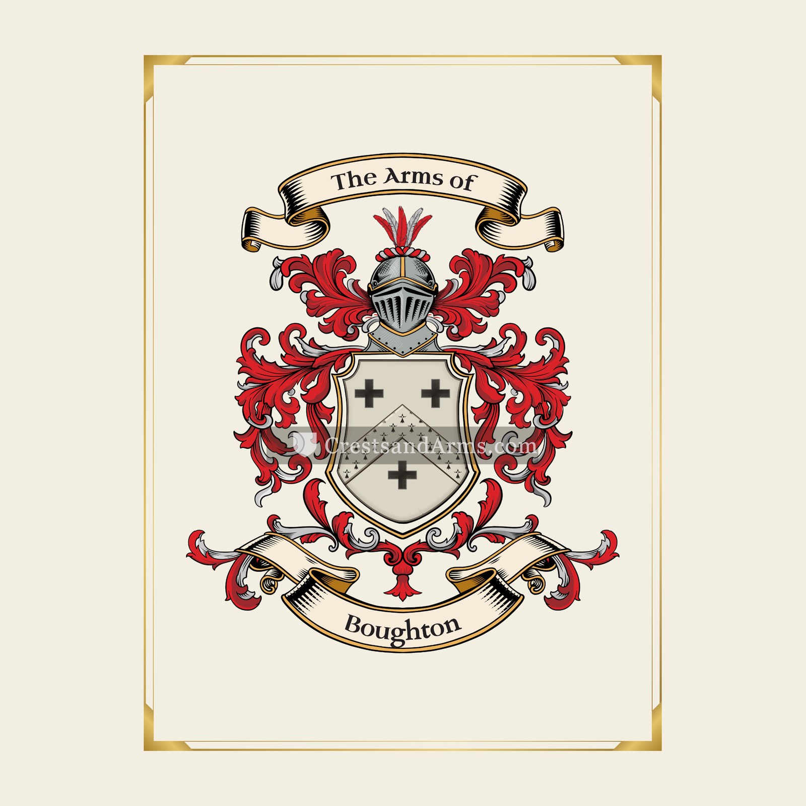 With gold border