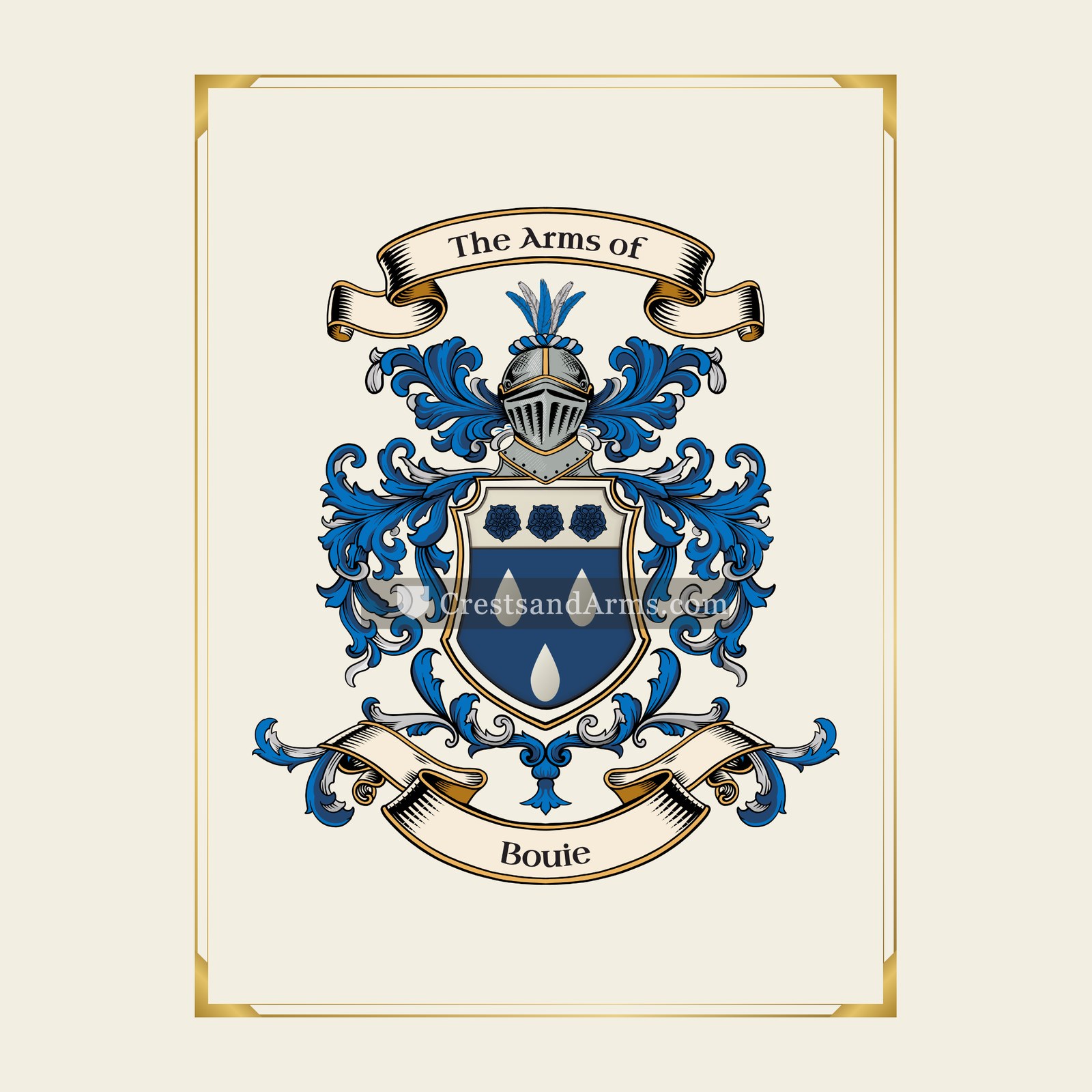 With gold border