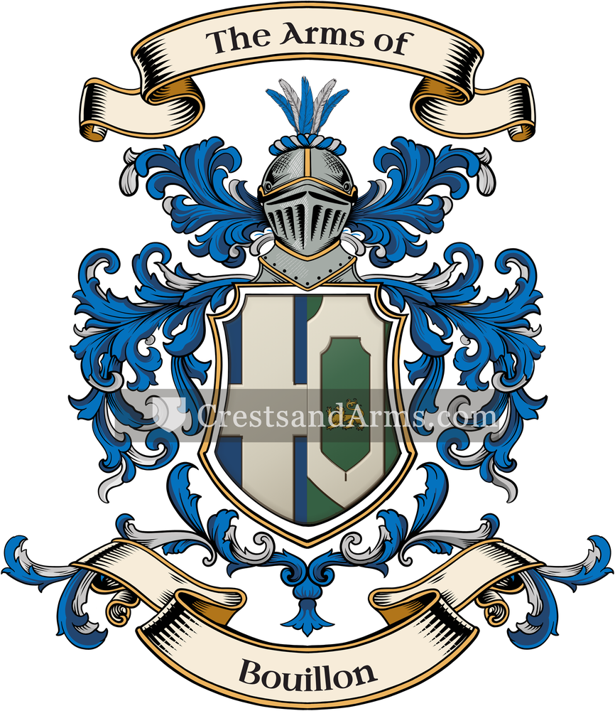 The Bouillon coat of arms, drawn from the recorded blazon