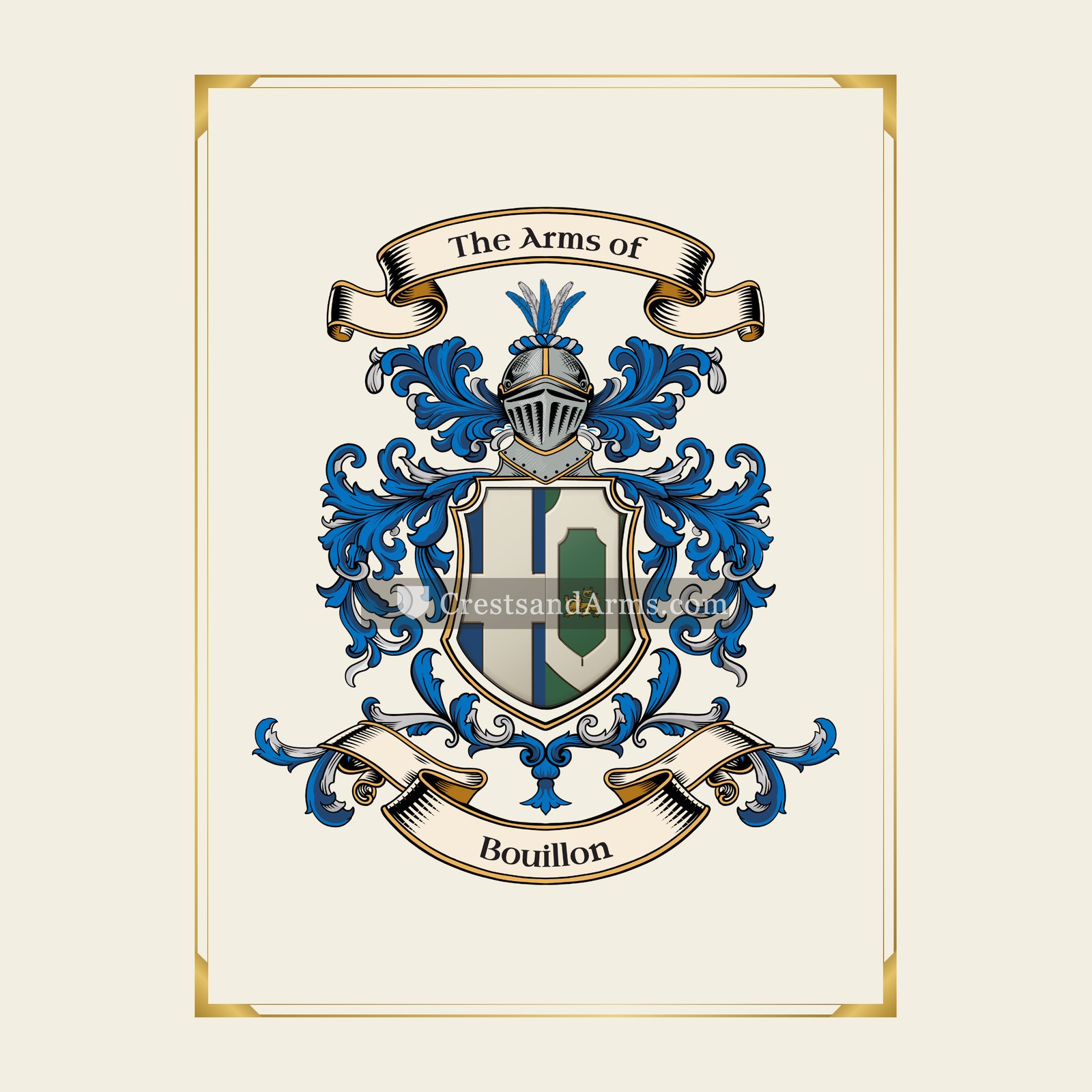 With gold border