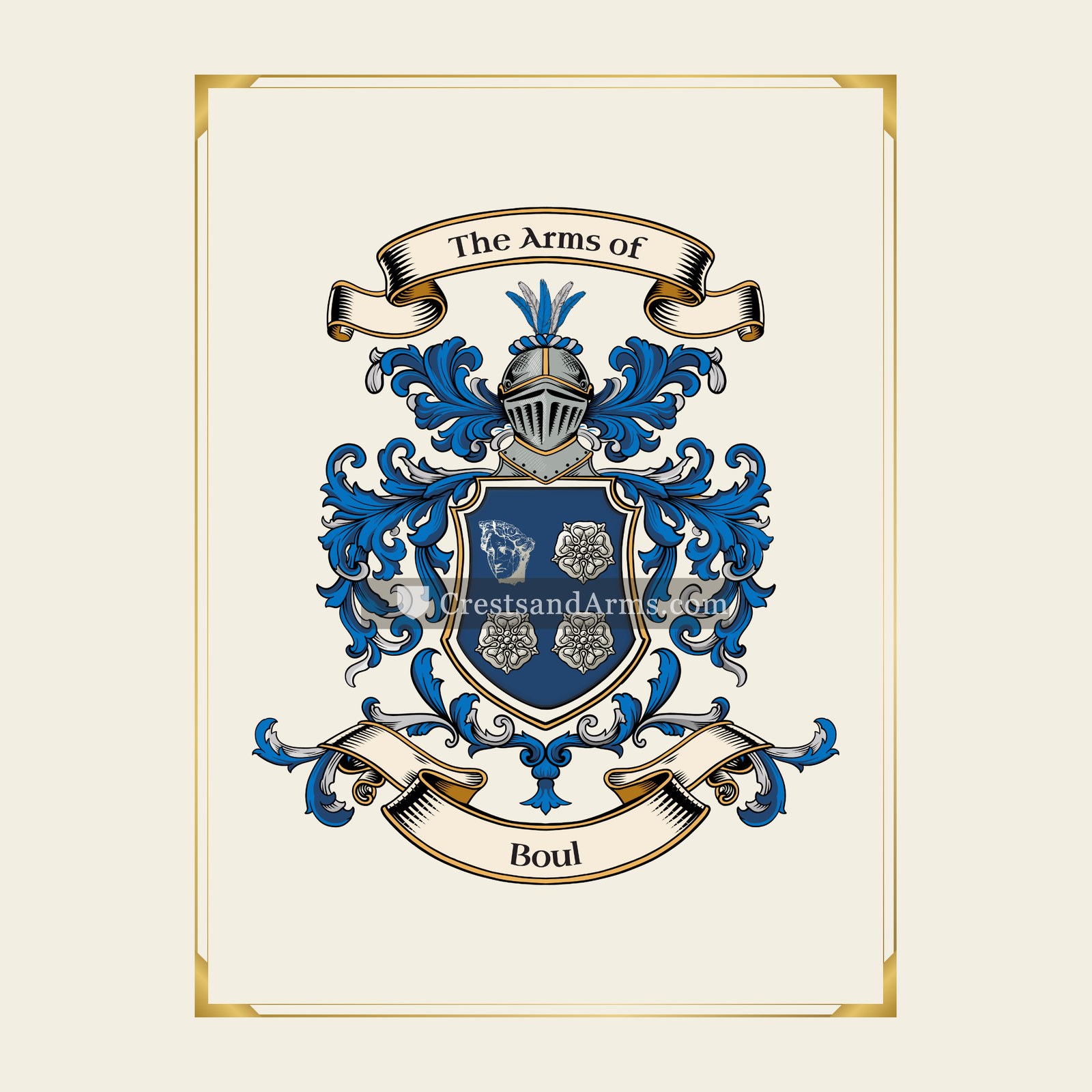 With gold border