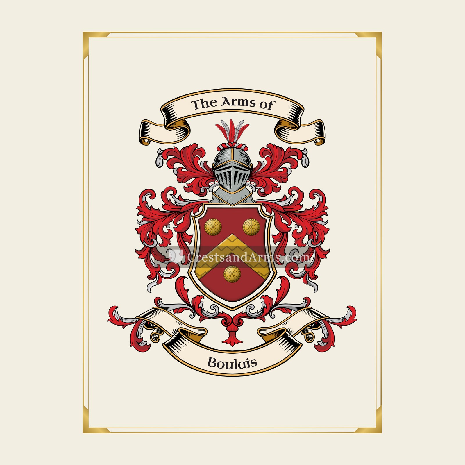 With gold border