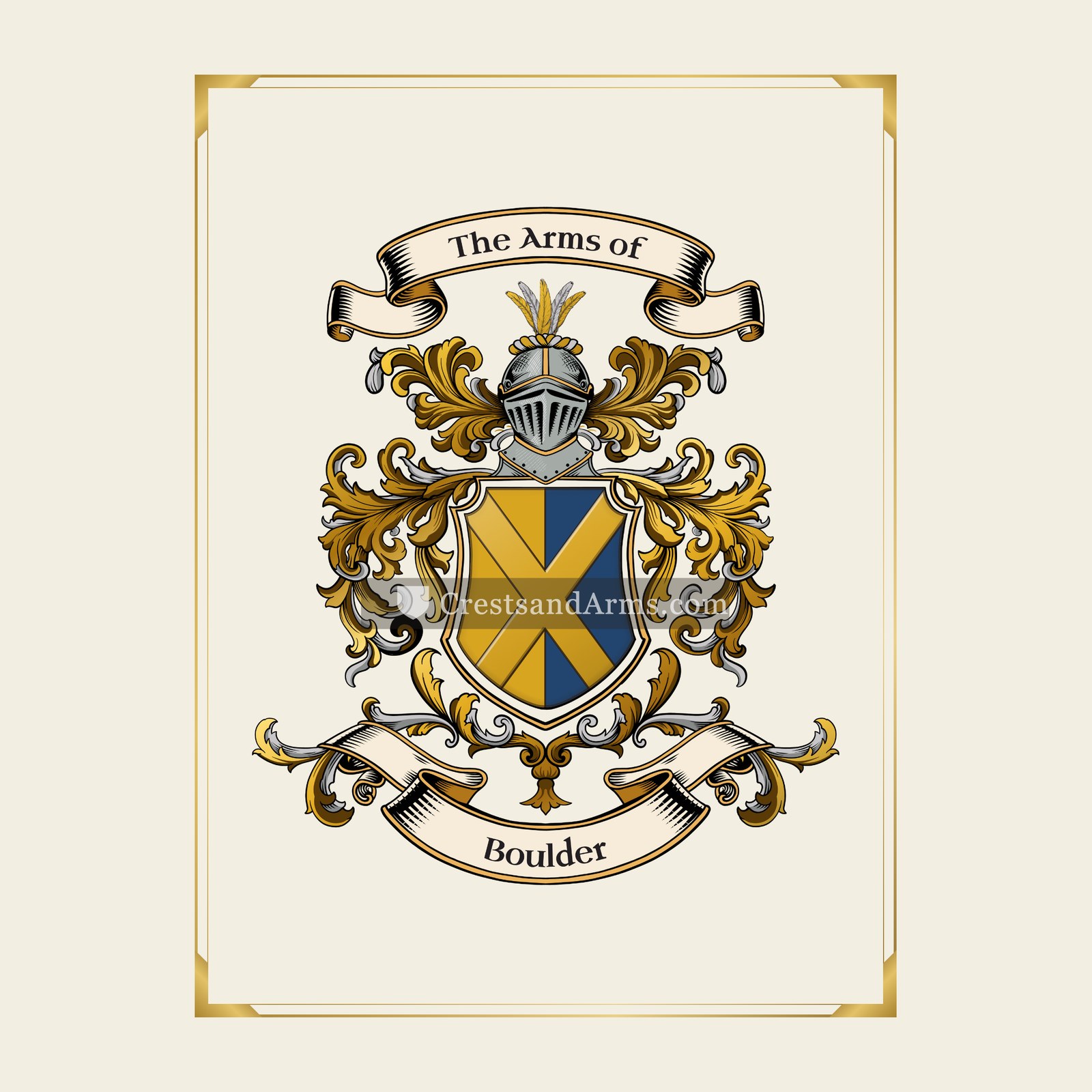 With gold border