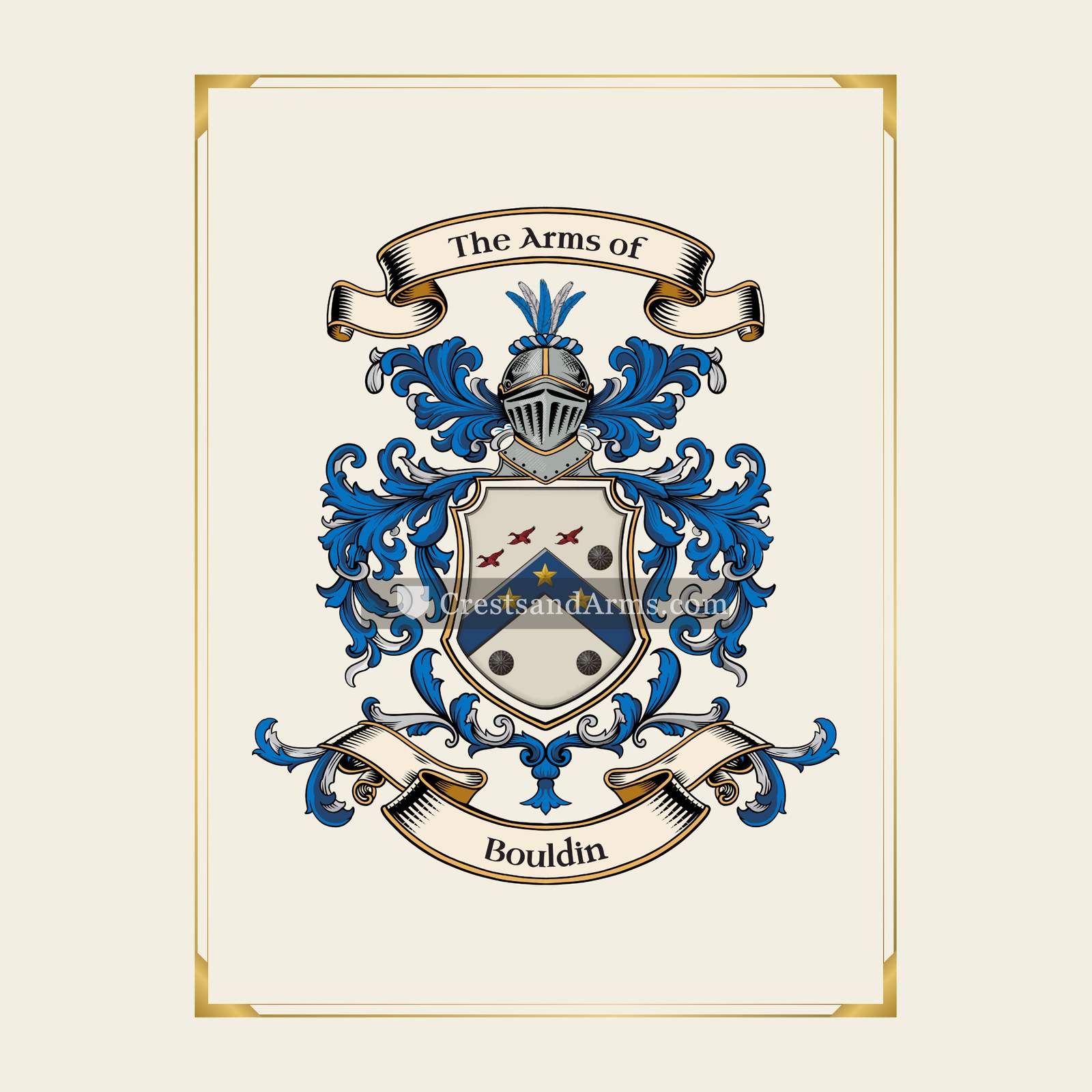 With gold border