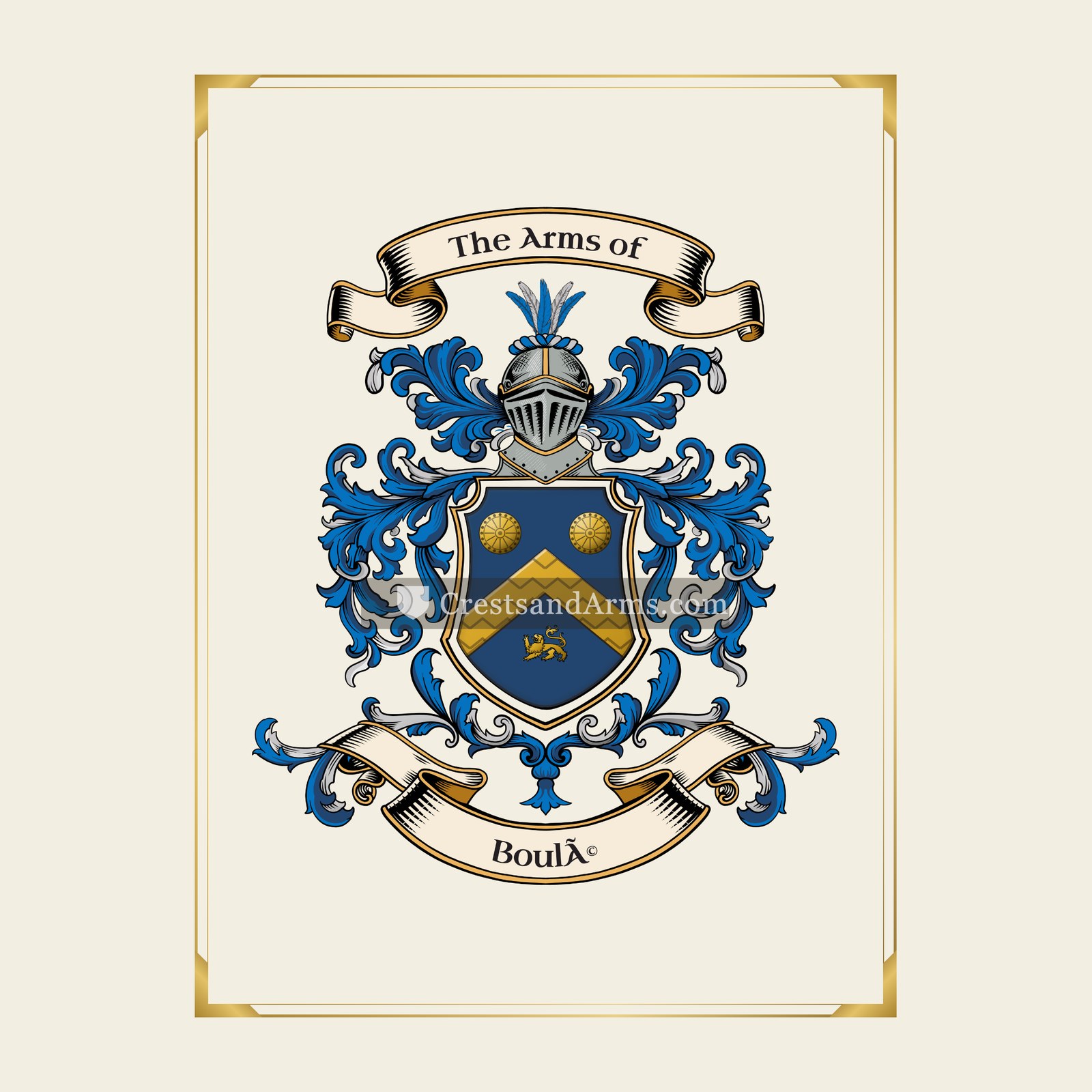With gold border