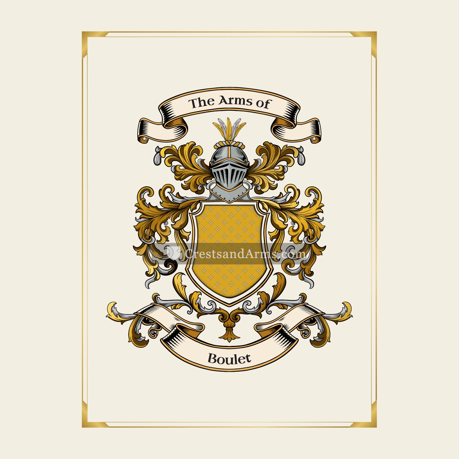 With gold border