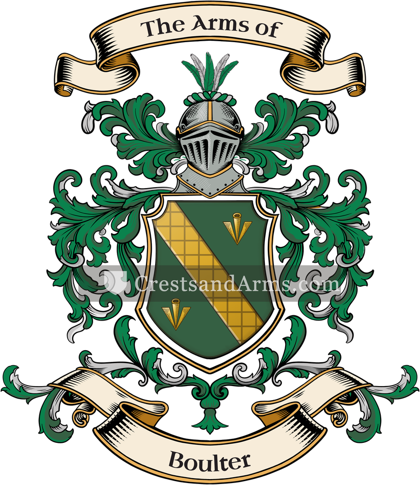 The Boulter coat of arms, drawn from the recorded blazon
