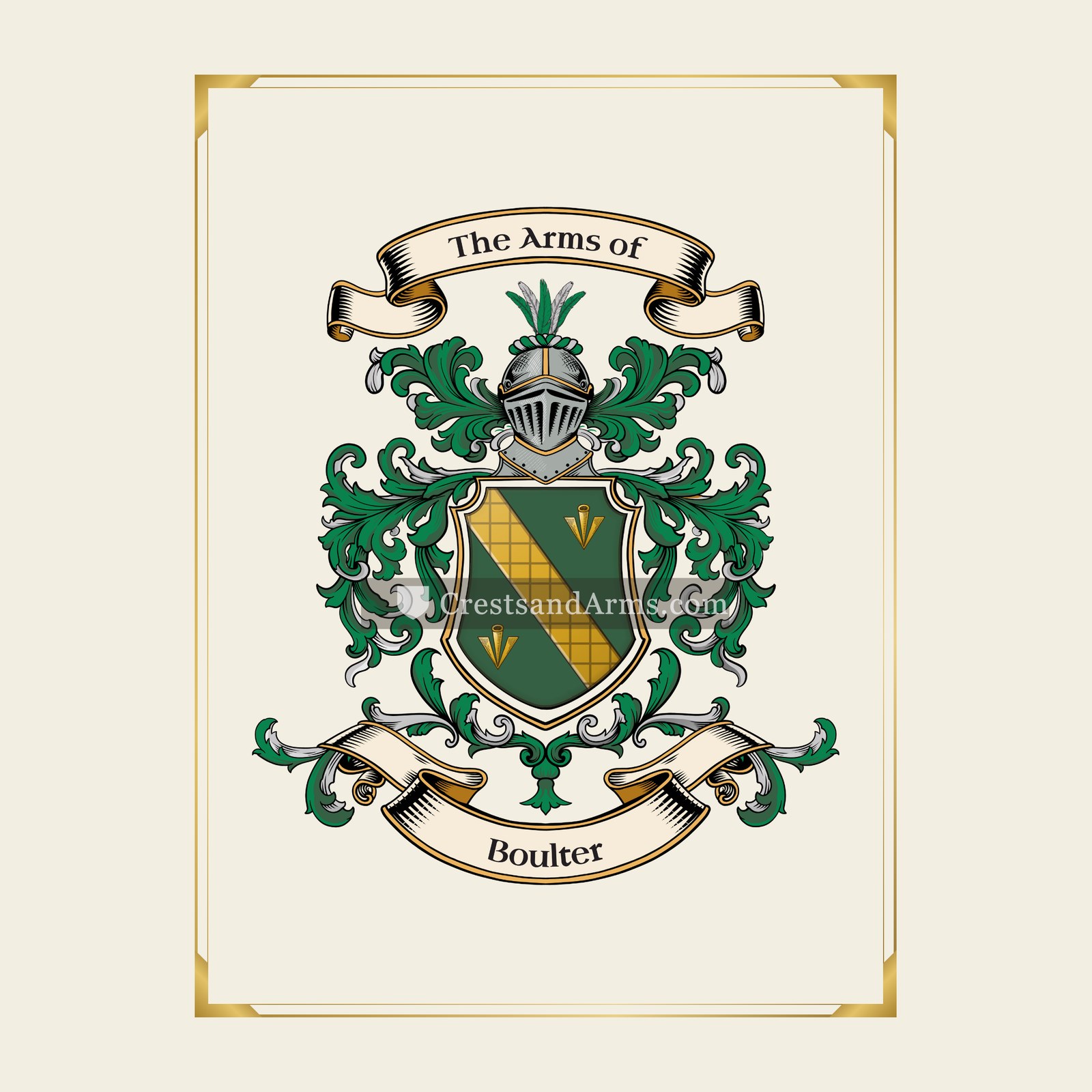 With gold border