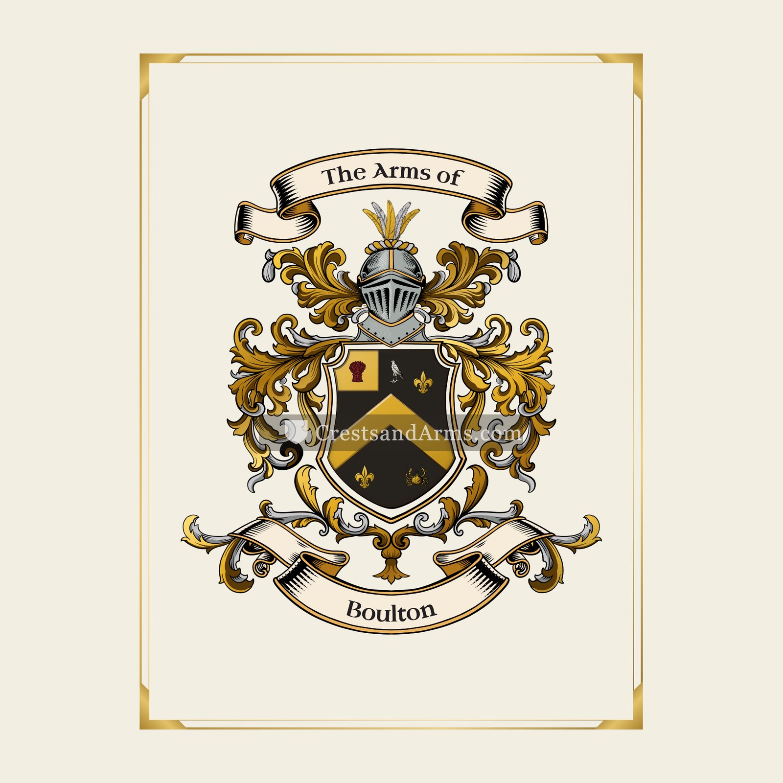 With gold border
