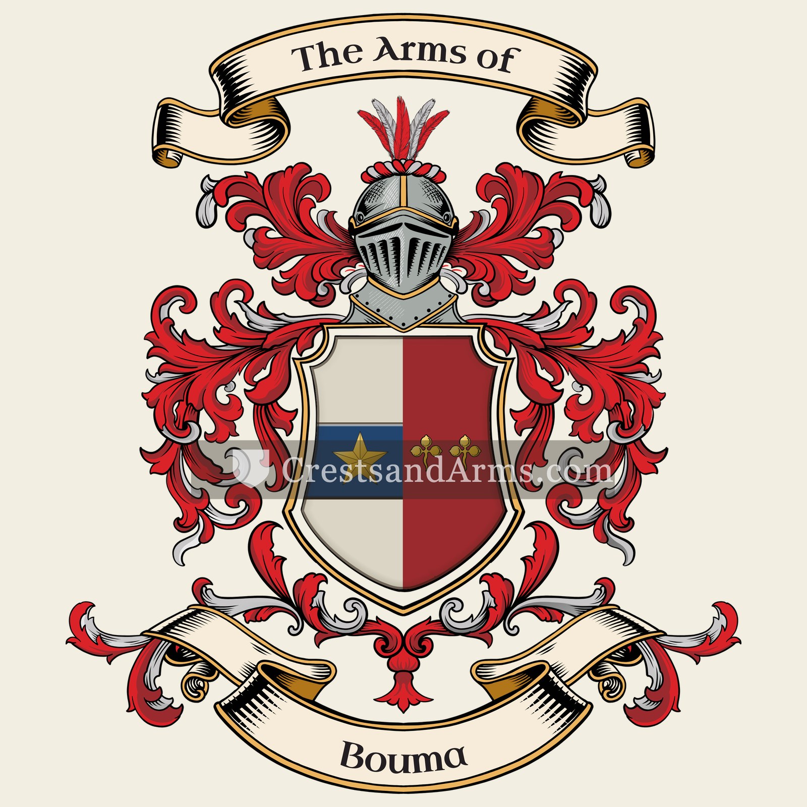 The Bouma coat of arms, drawn from the recorded blazon