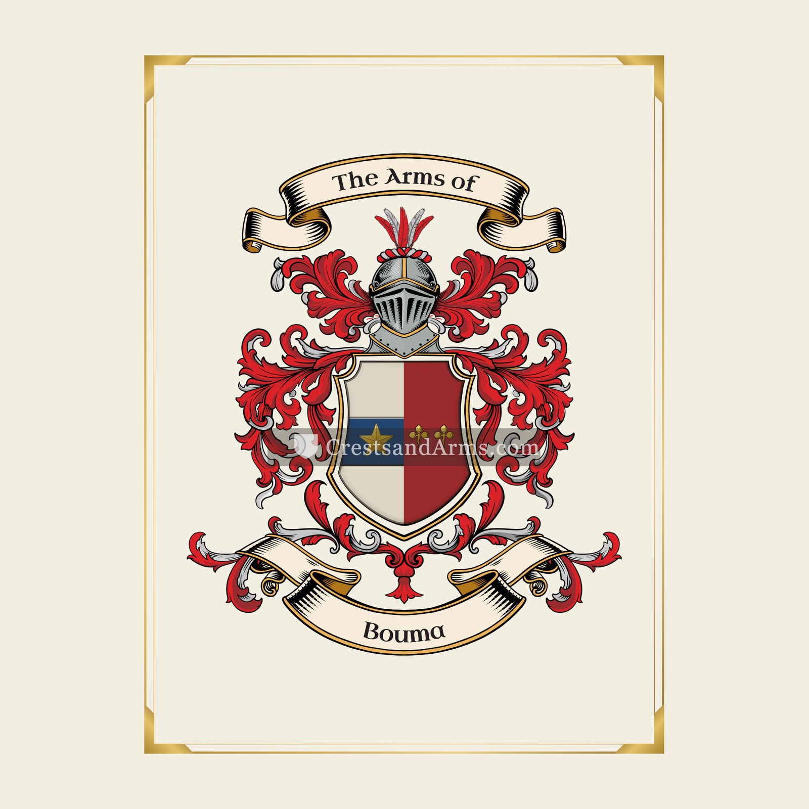 With gold border