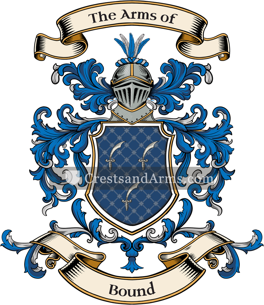The Bound coat of arms, drawn from the recorded blazon