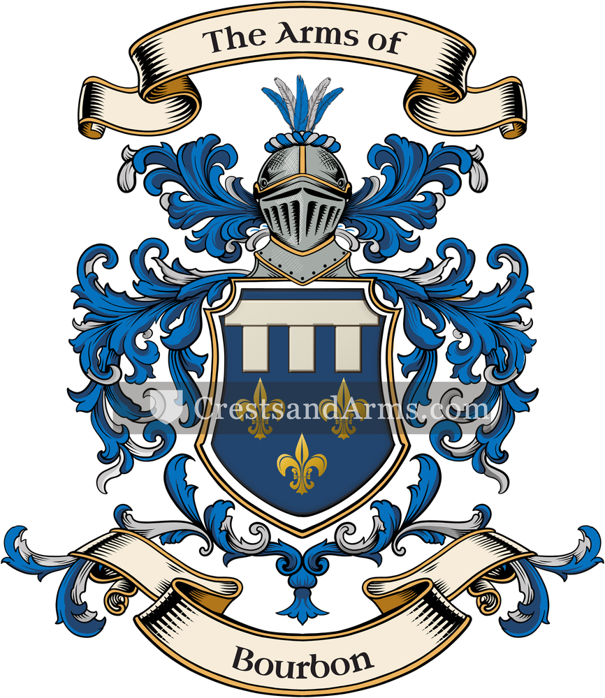 The Bourbon coat of arms, drawn from the recorded blazon