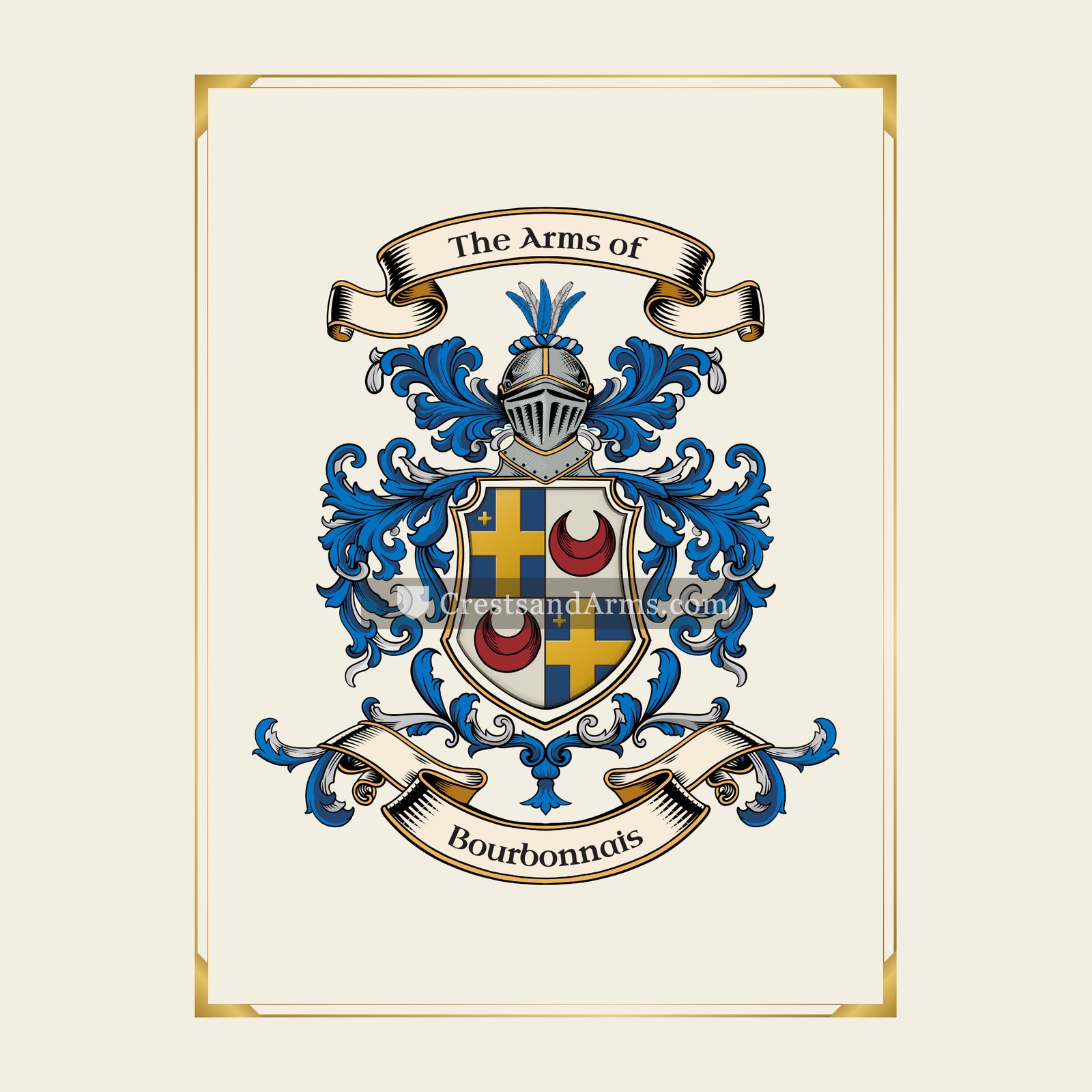 With gold border