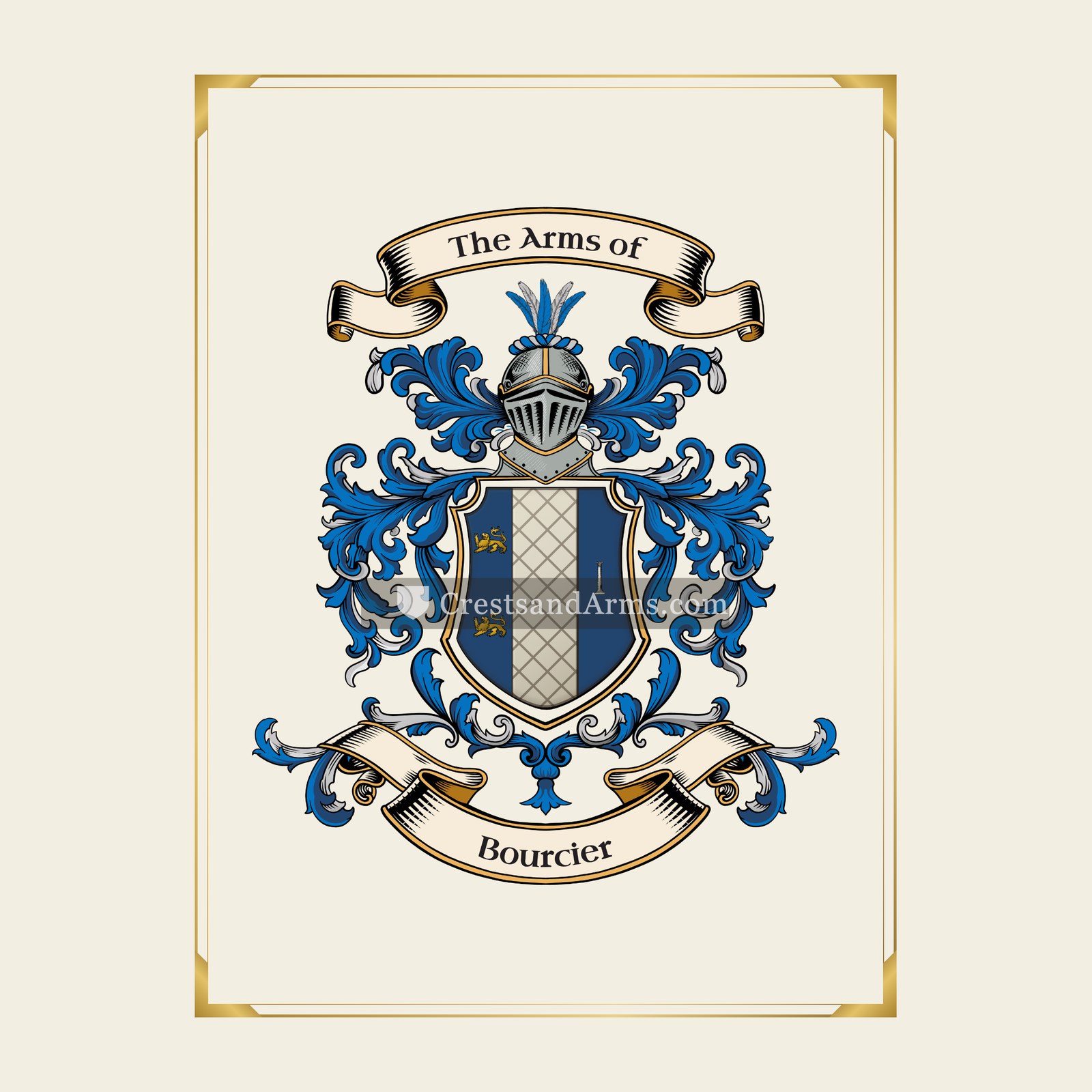 With gold border