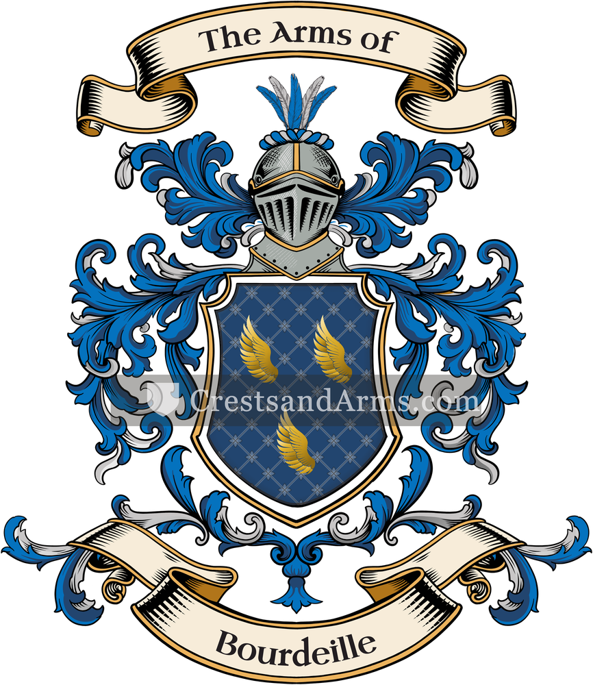 The Bourdeille coat of arms, drawn from the recorded blazon