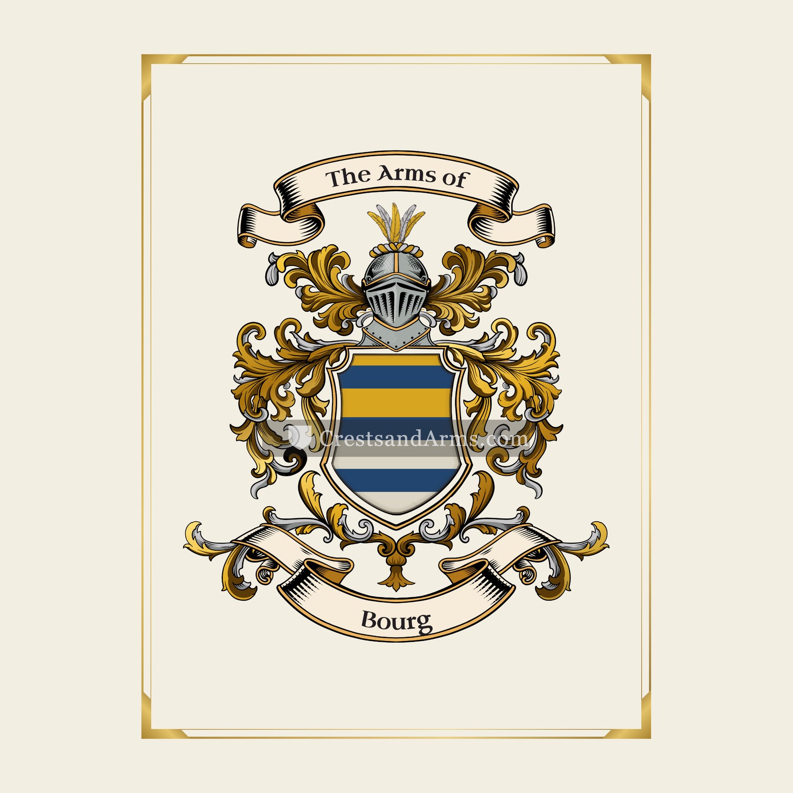 With gold border