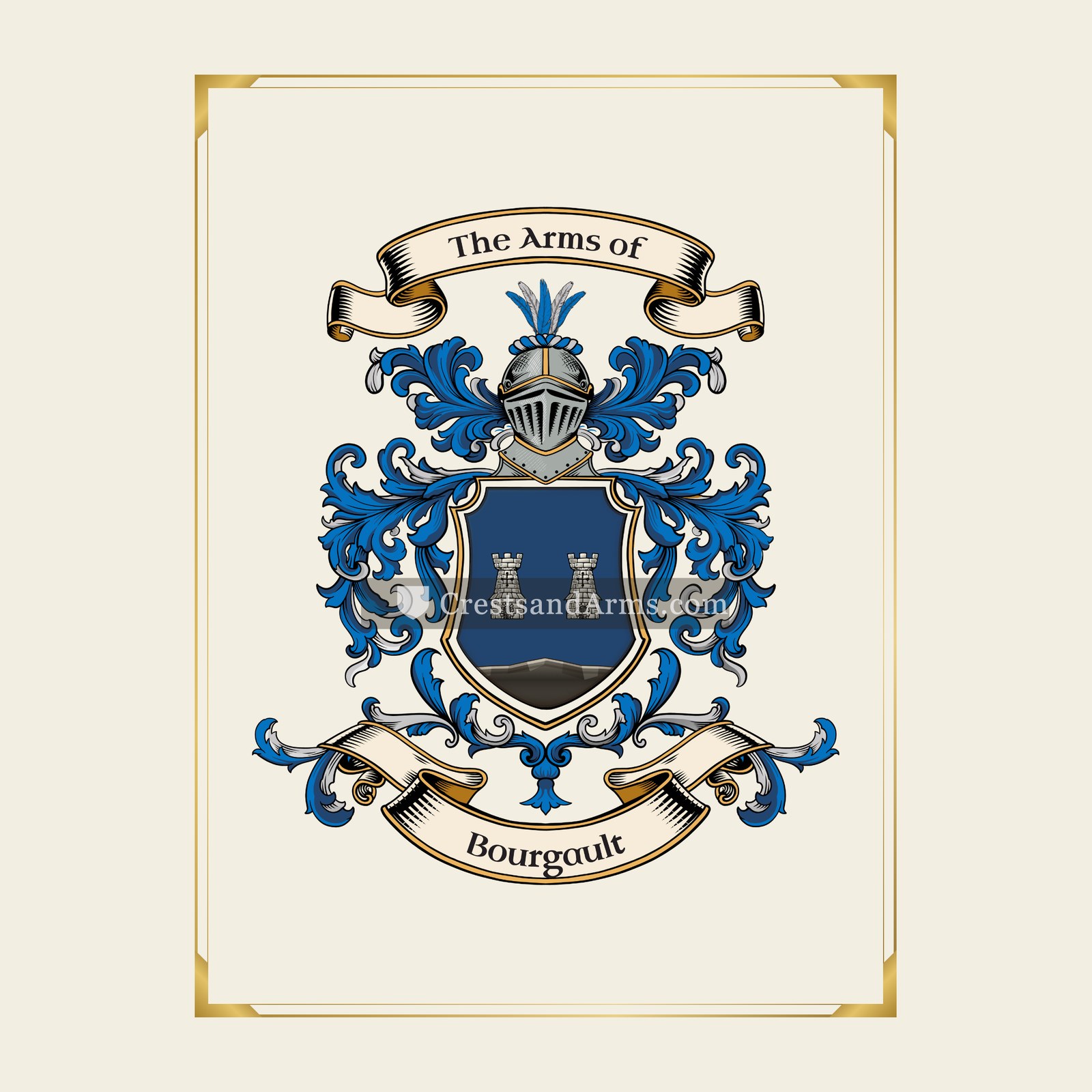 With gold border
