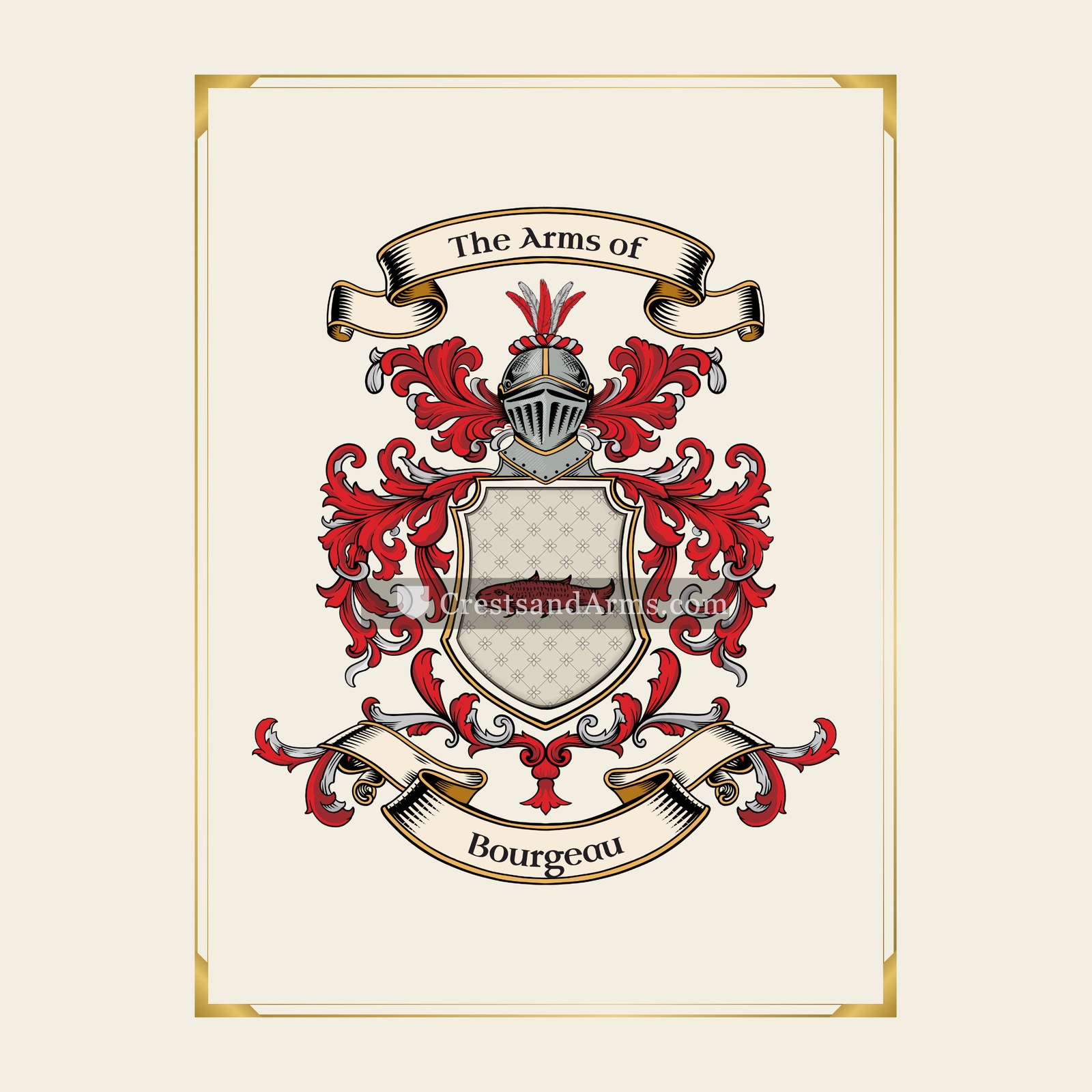 With gold border