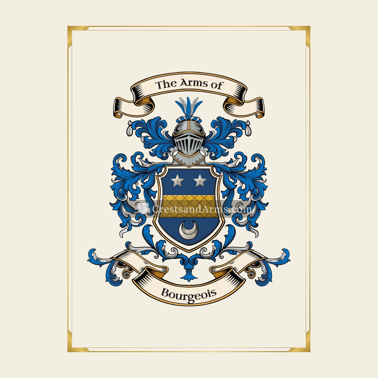 With gold border