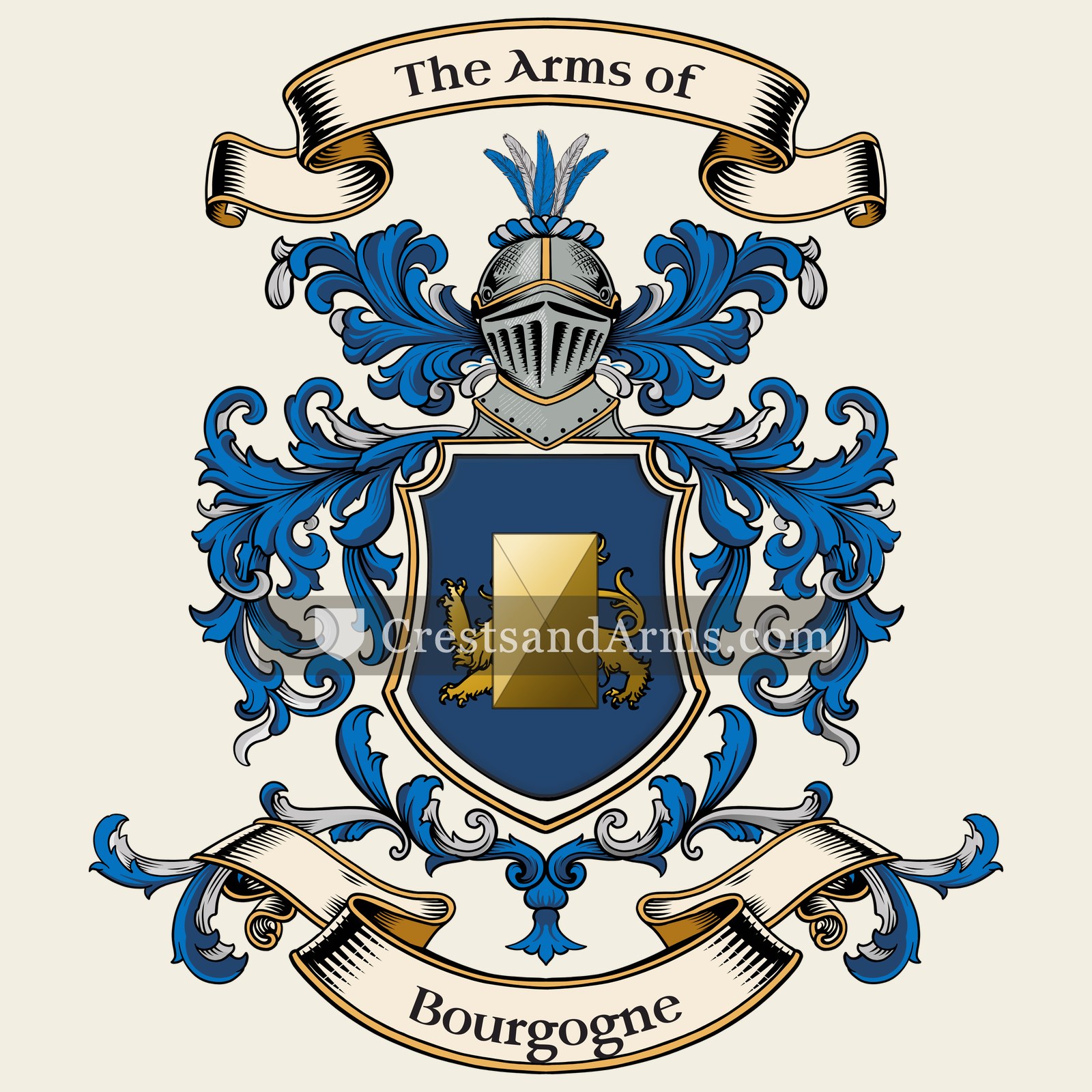 The Bourgogne coat of arms, drawn from the recorded blazon