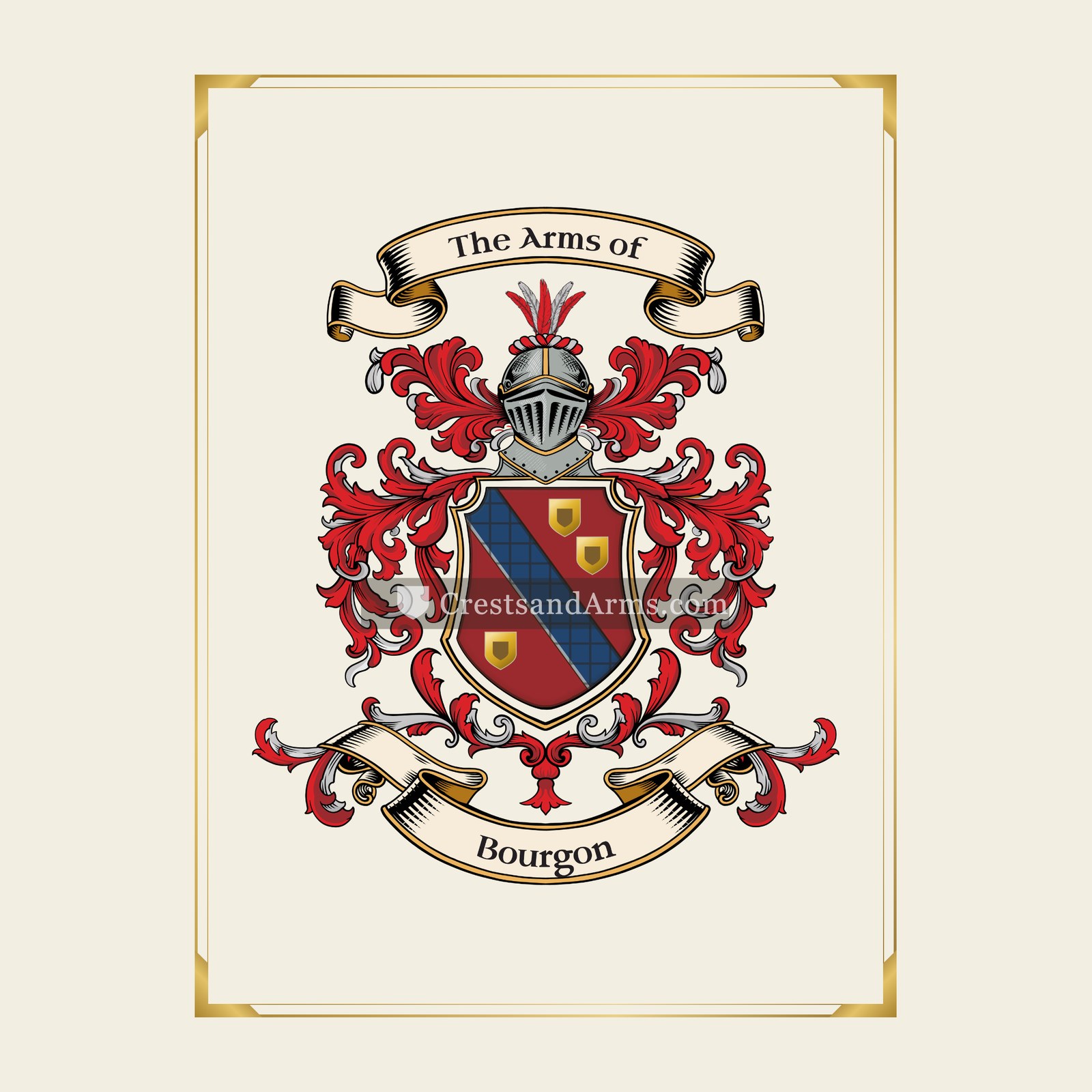 With gold border