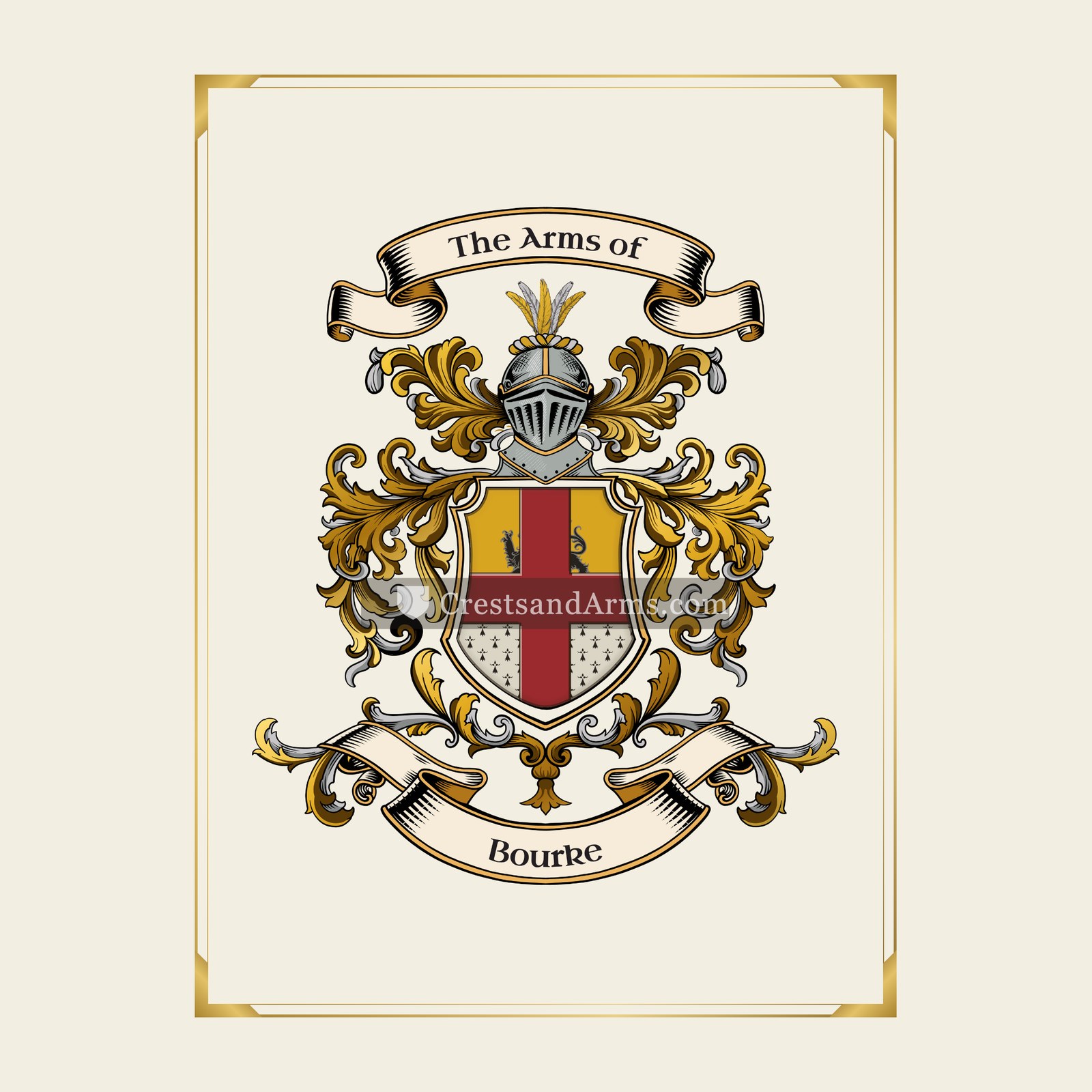 With gold border