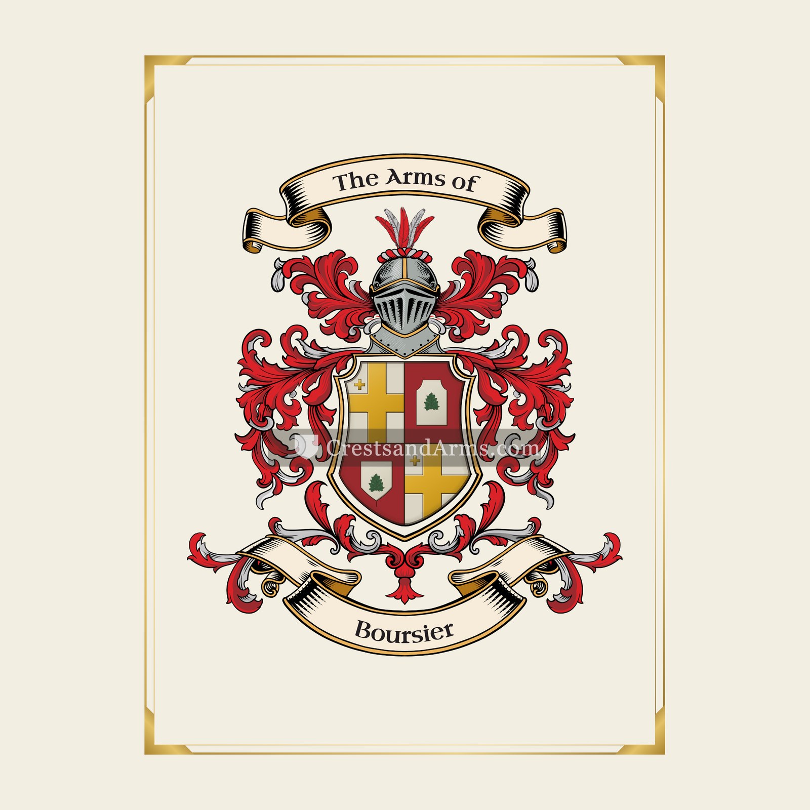 With gold border
